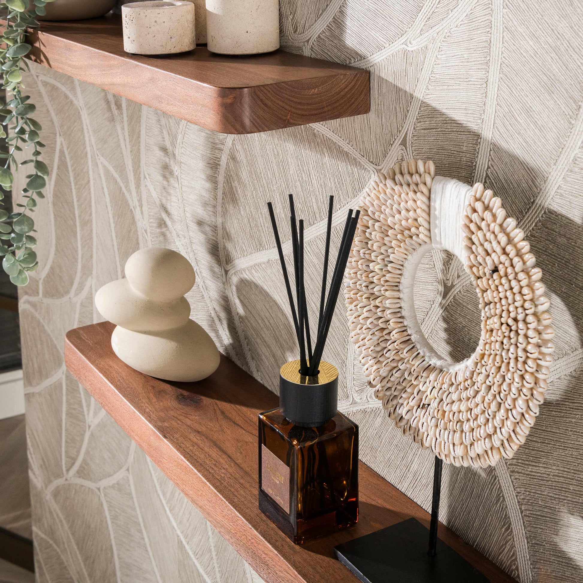 Wandplank Carve 60cm set van 3 / Massief acacia bruin