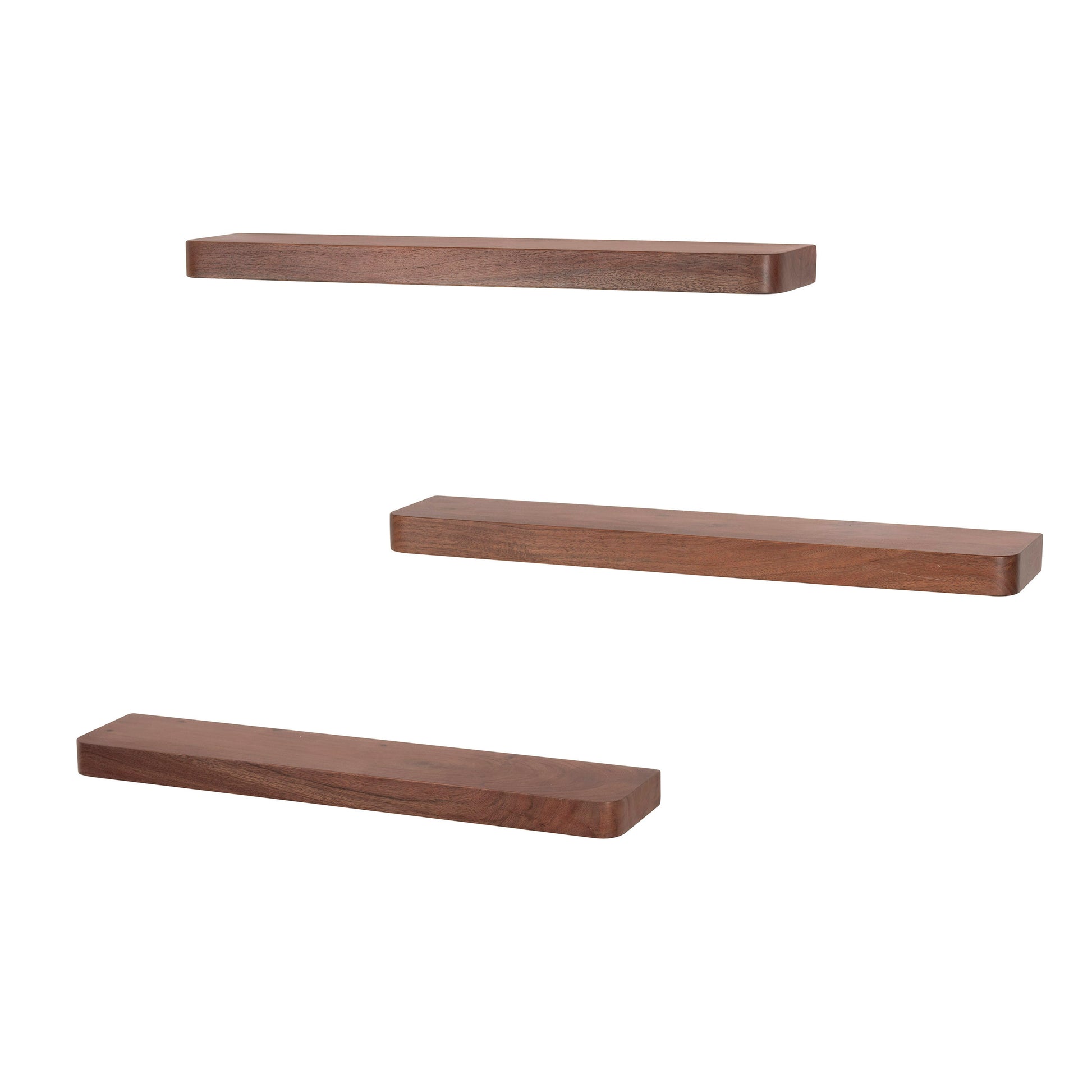 Wandplank Carve 60cm set van 3 / Massief acacia bruin