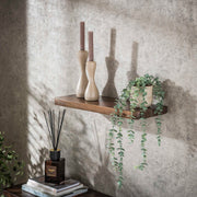 Wandplank Carve 60cm / Massief acacia bruin