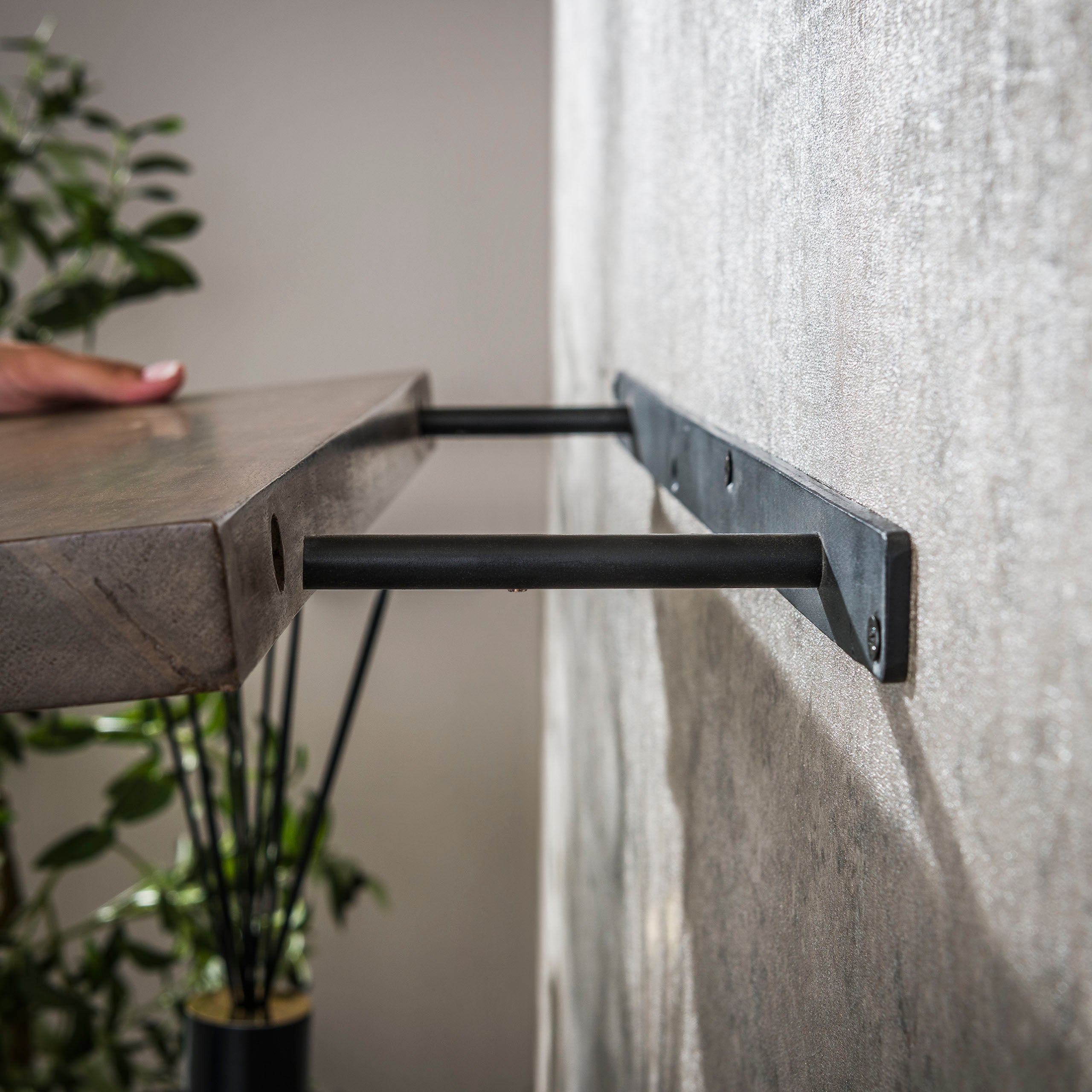 Wandplank Carve 90Cm Massief Acacia Bruin