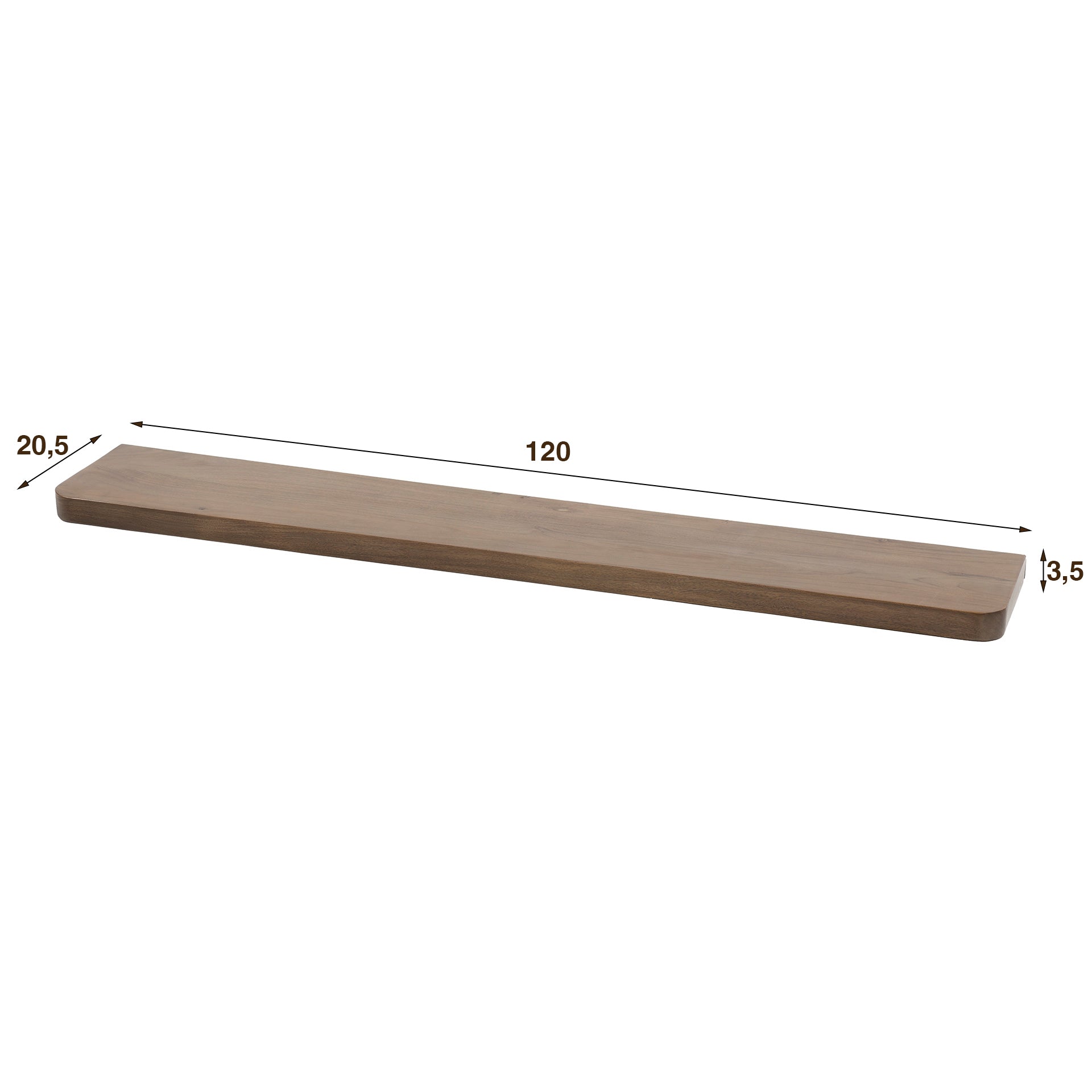 Wandplank Carve 120Cm Massief Acacia Bruin