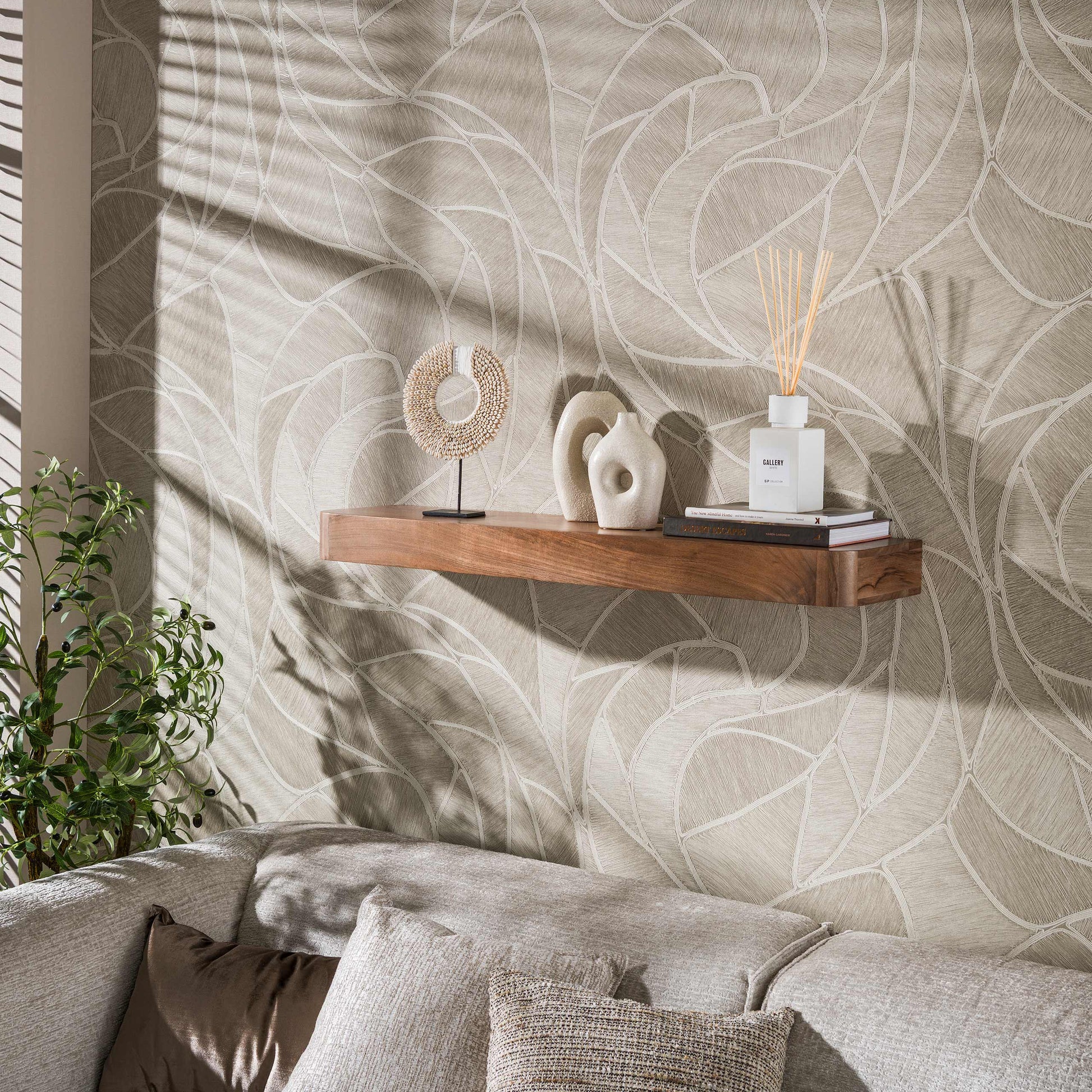 Wandplank Carve 100cm / Massief acacia bruin