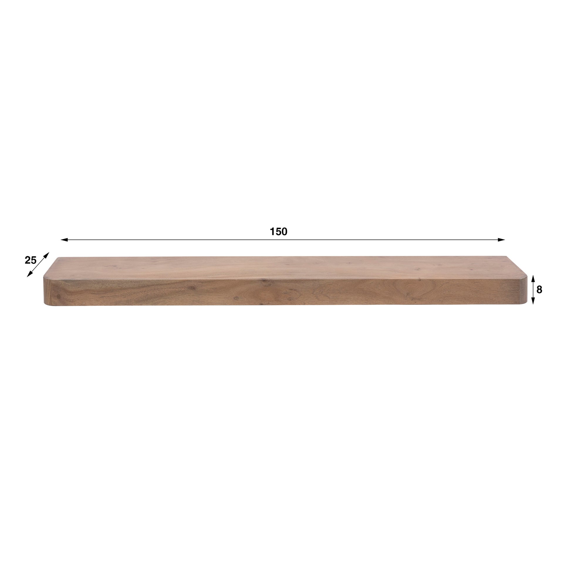 Wandplank Carve 150cm / Massief acacia bruin