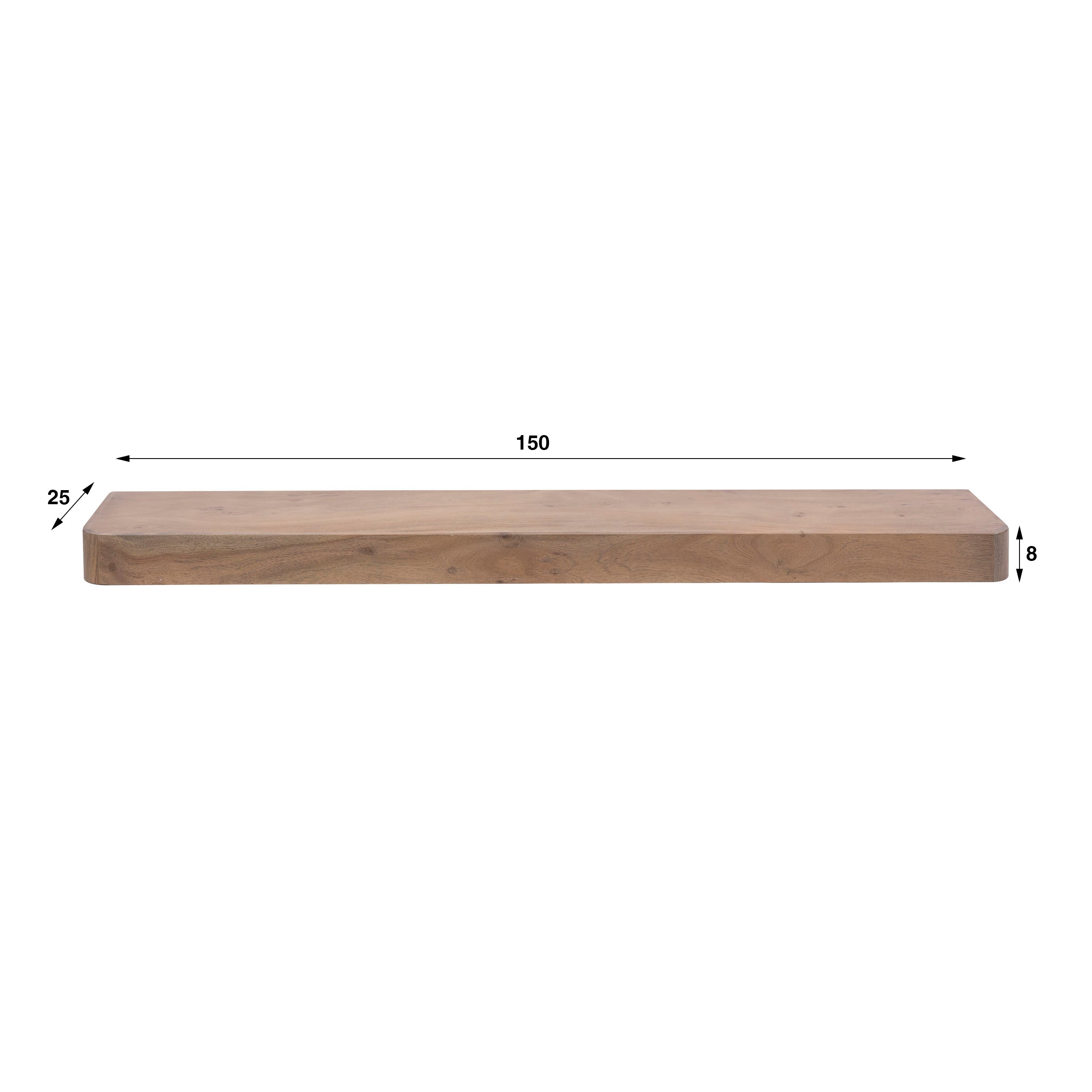 Wandplank Carve 150cm / Massief acacia bruin