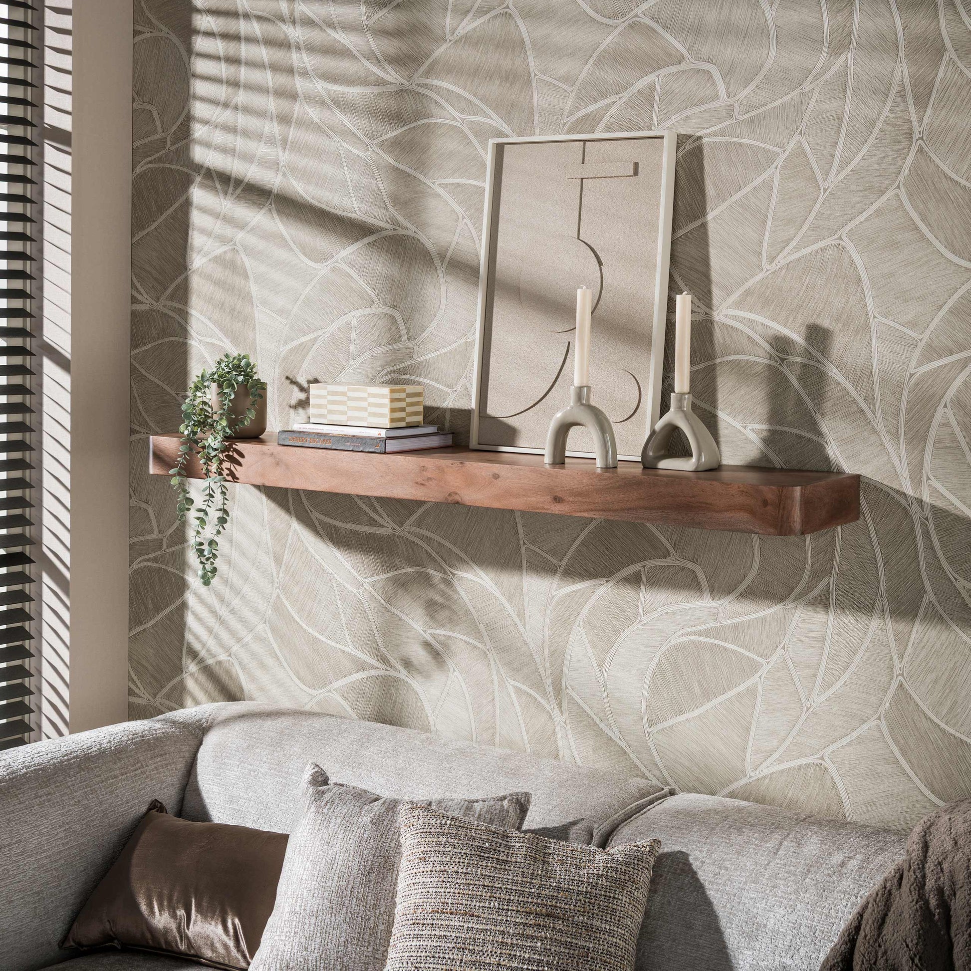 Wandplank Carve 150cm / Massief acacia bruin