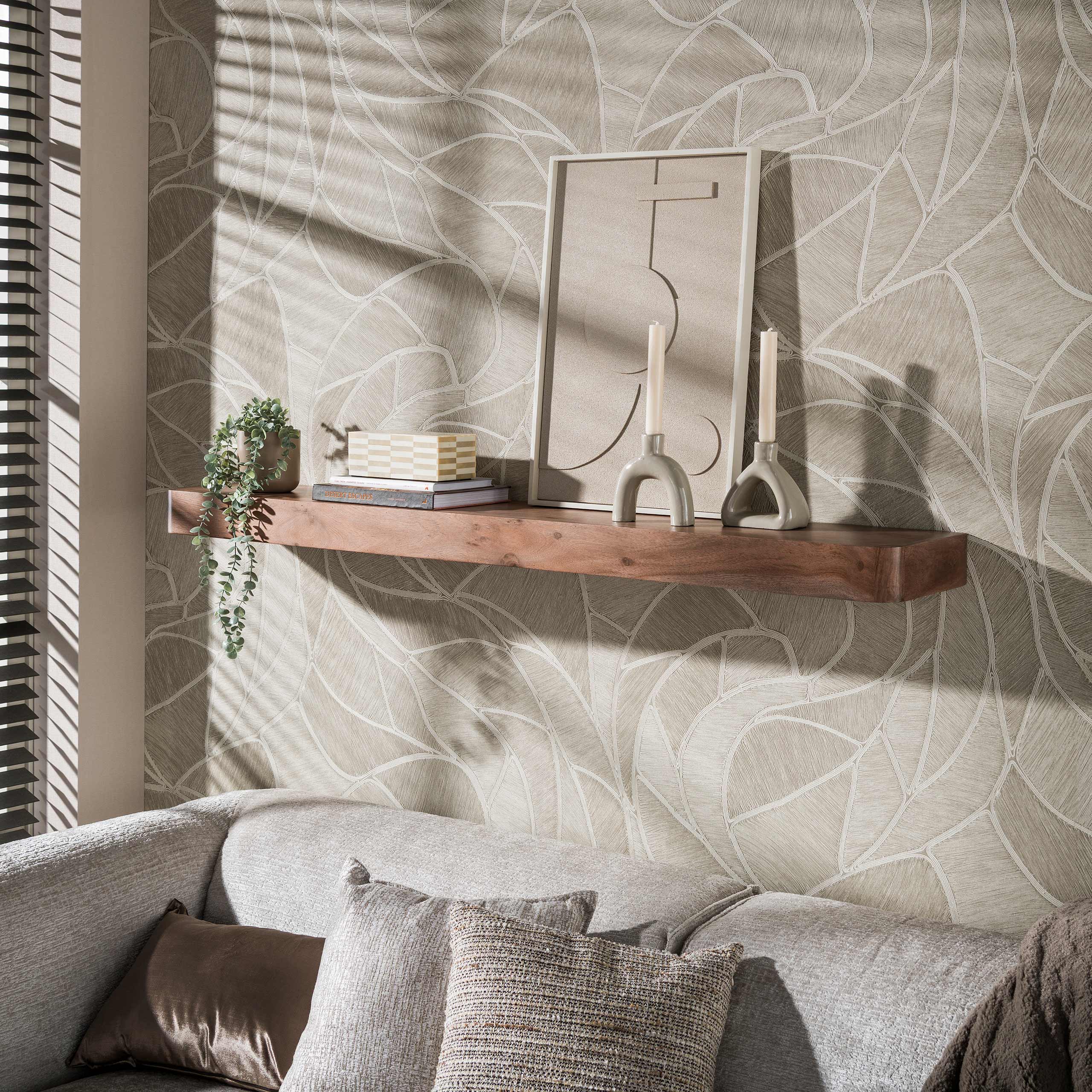 Wandplank Carve 150cm / Massief acacia bruin