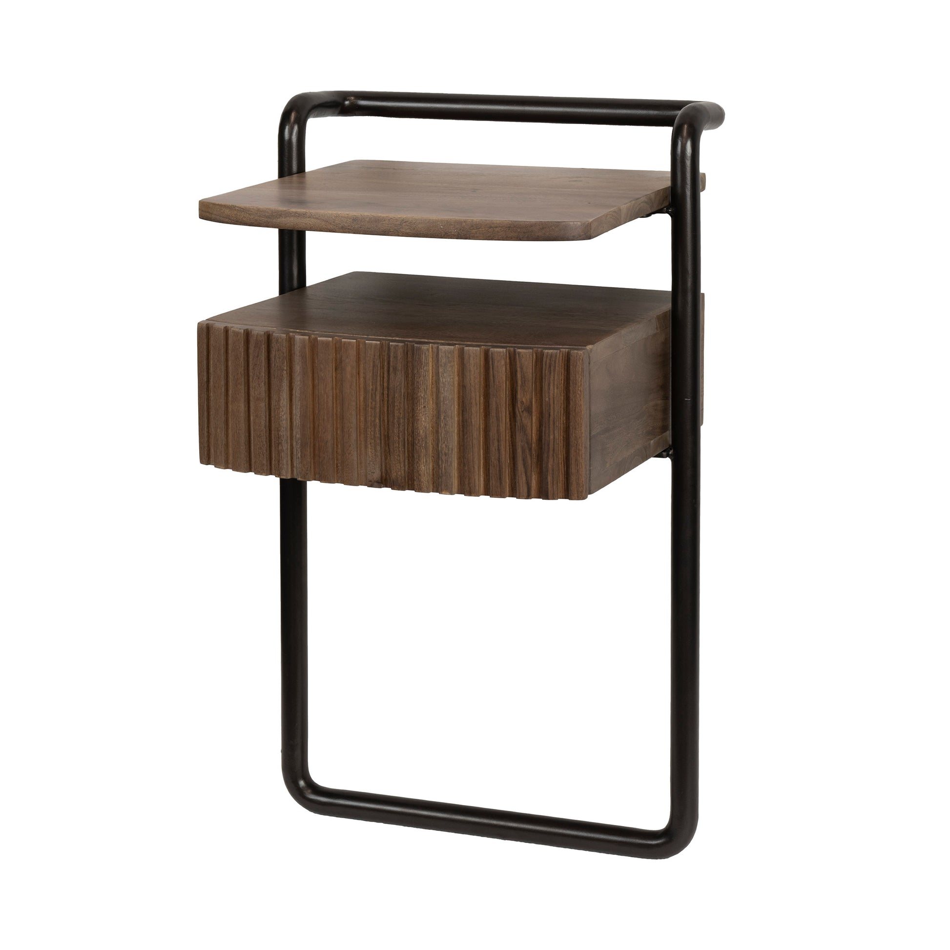 Nachtkastje Linea 1 lade / Massief acacia bruin