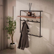 Kapstok Air Pure hoog 2x6 haken / Massief acacia bruin