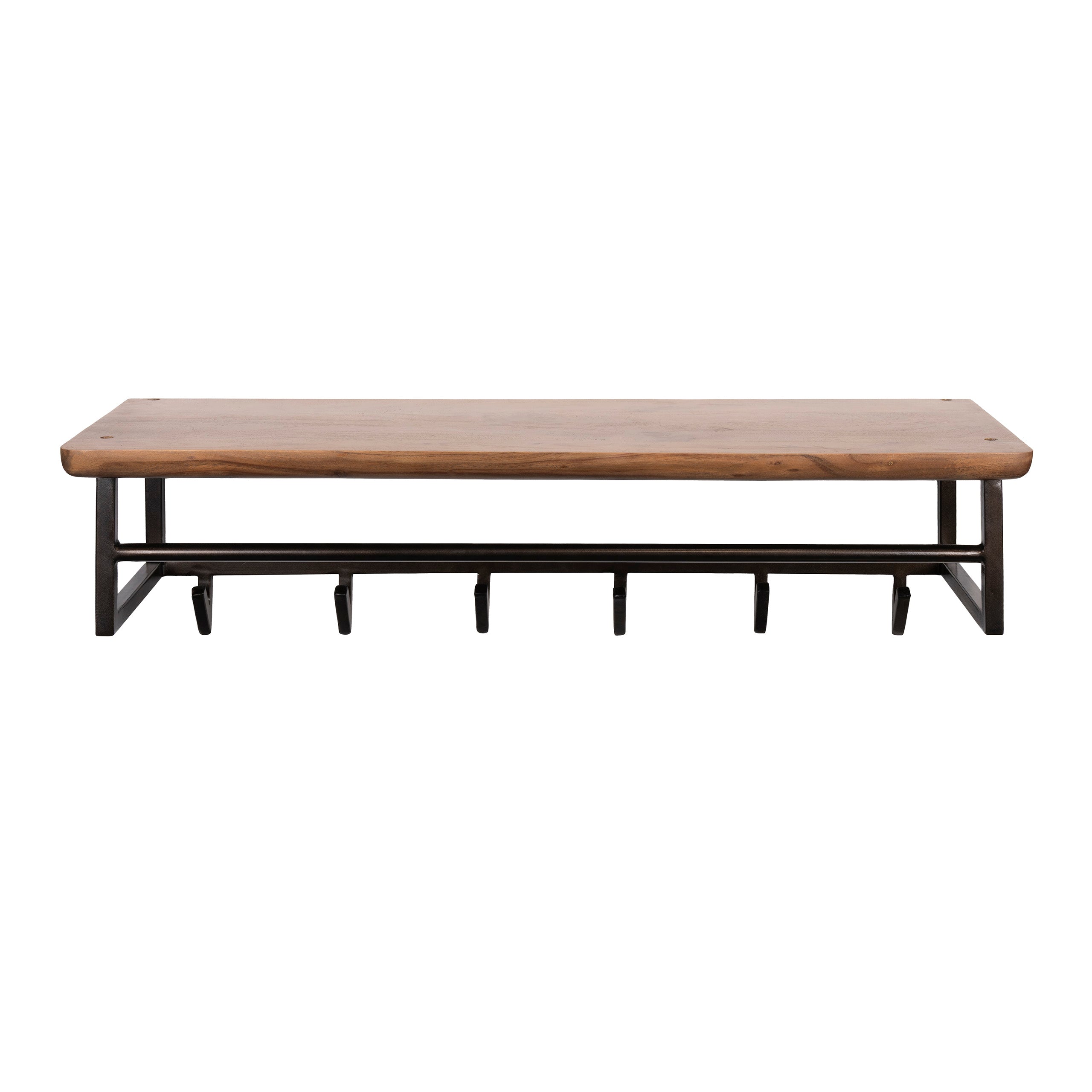 Kapstok Edge Curve 6 haken / Massief acacia bruin