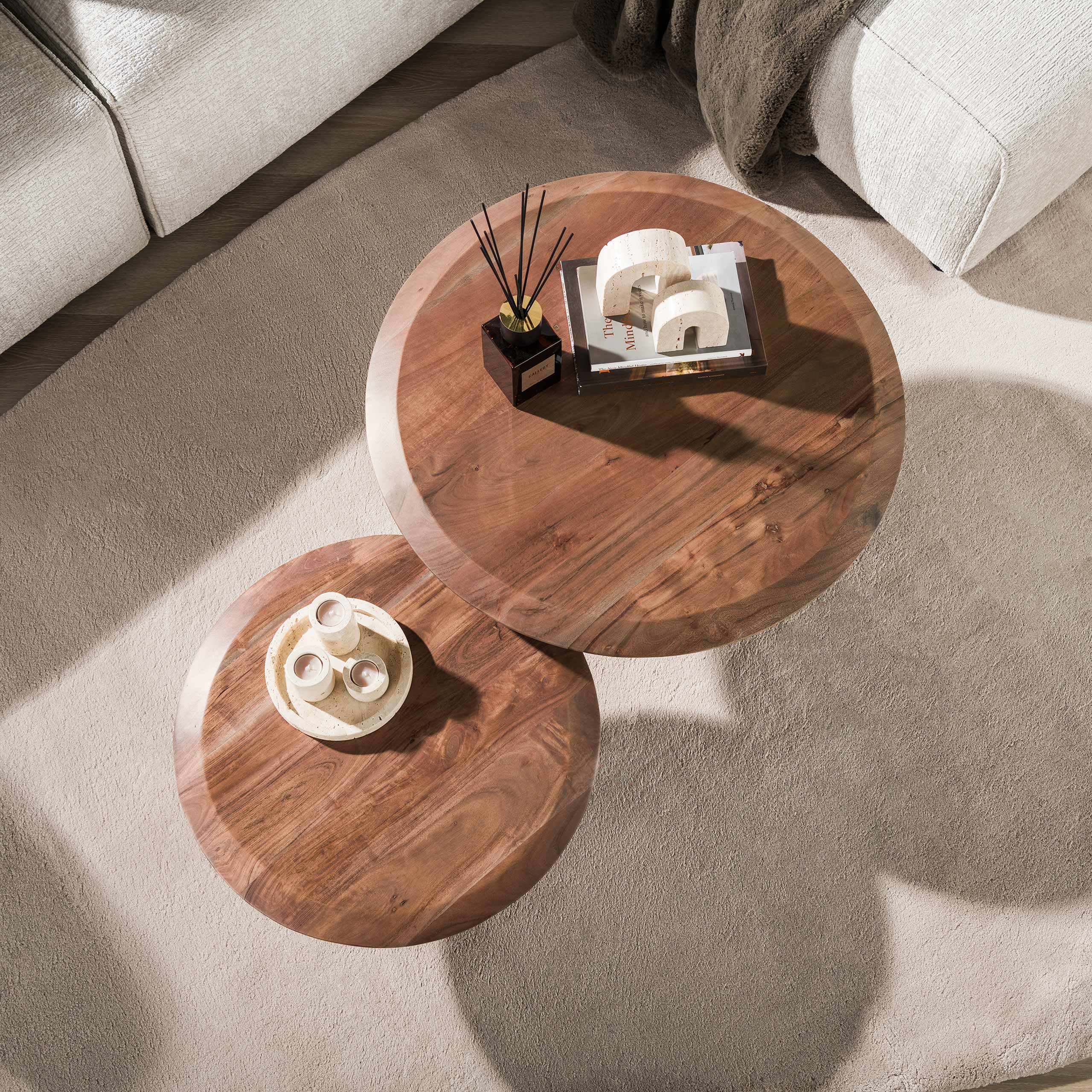 Salontafel Rona set van 2 / Massief acacia bruin