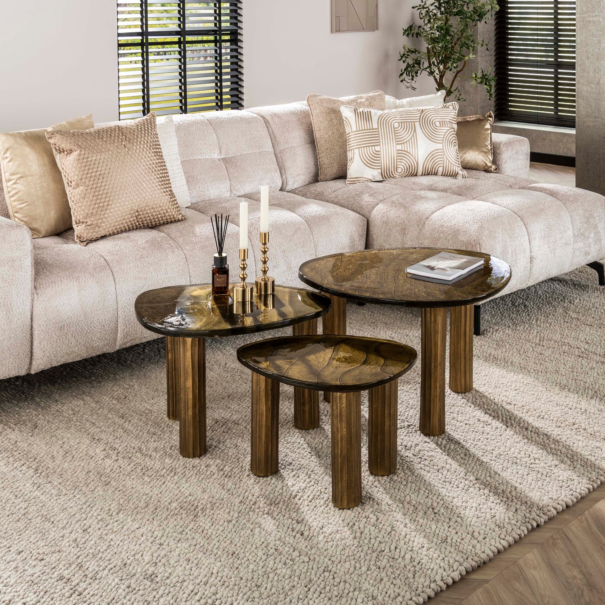 Salontafel Eclipse M / Antiek goud