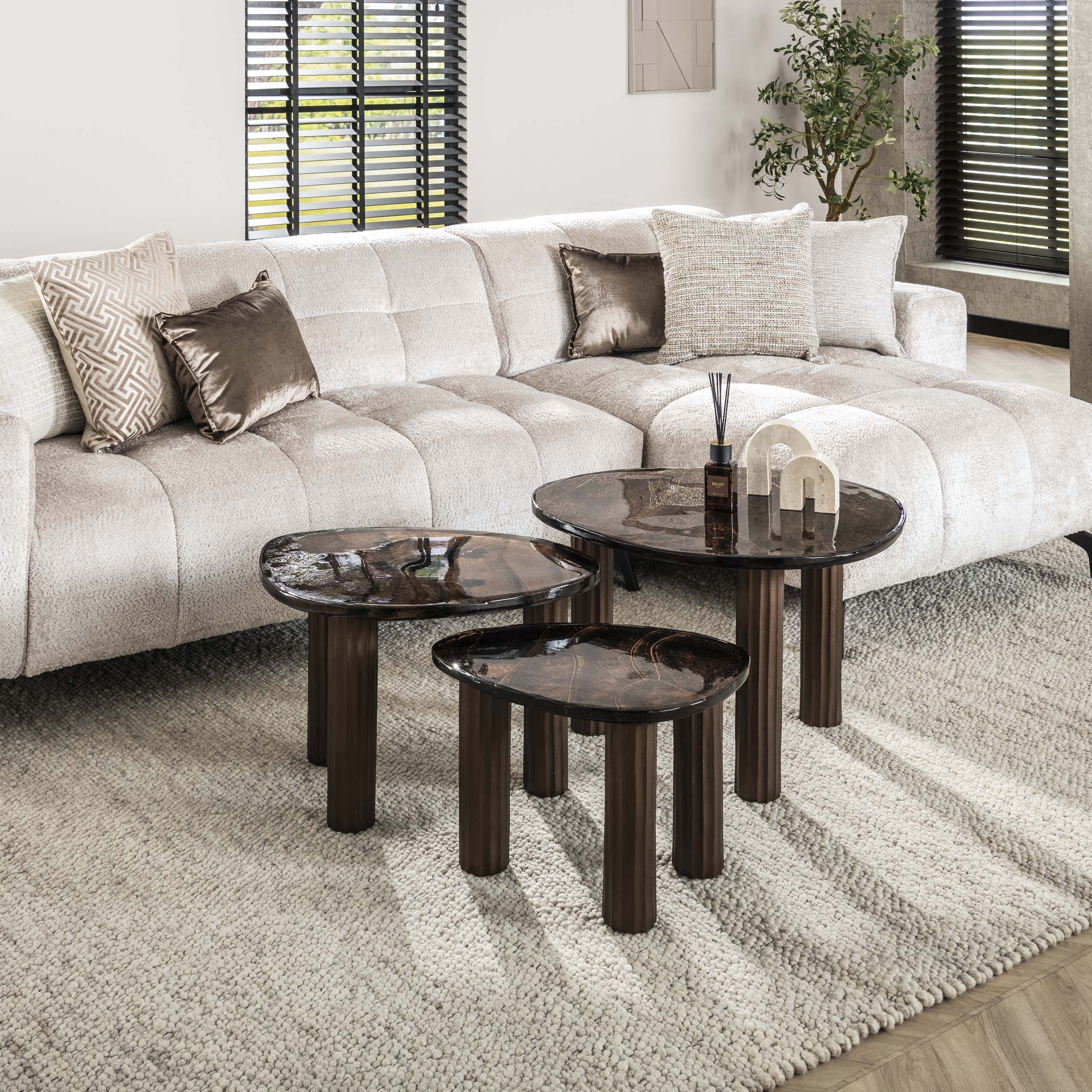 Salontafel Eclipse L / Antiek koper