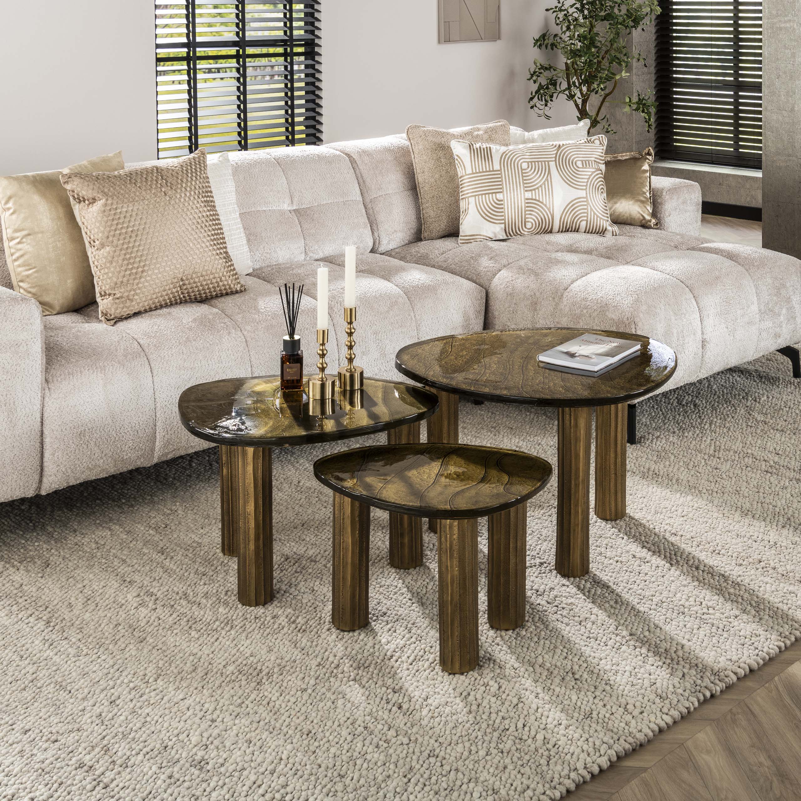 Salontafel Eclipse L / Antiek goud