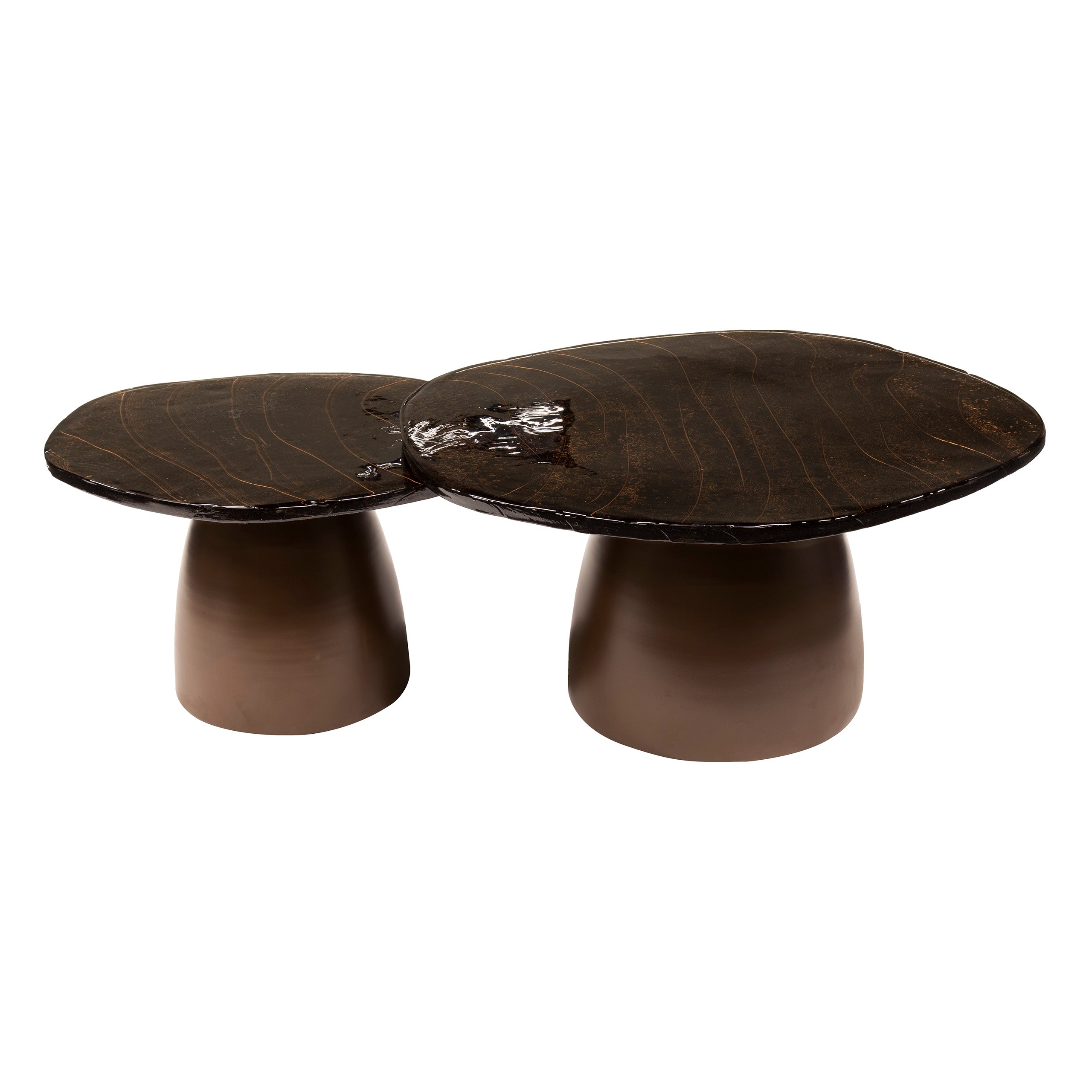 Salontafel Eclipse Set Van 2 Antiek Koper