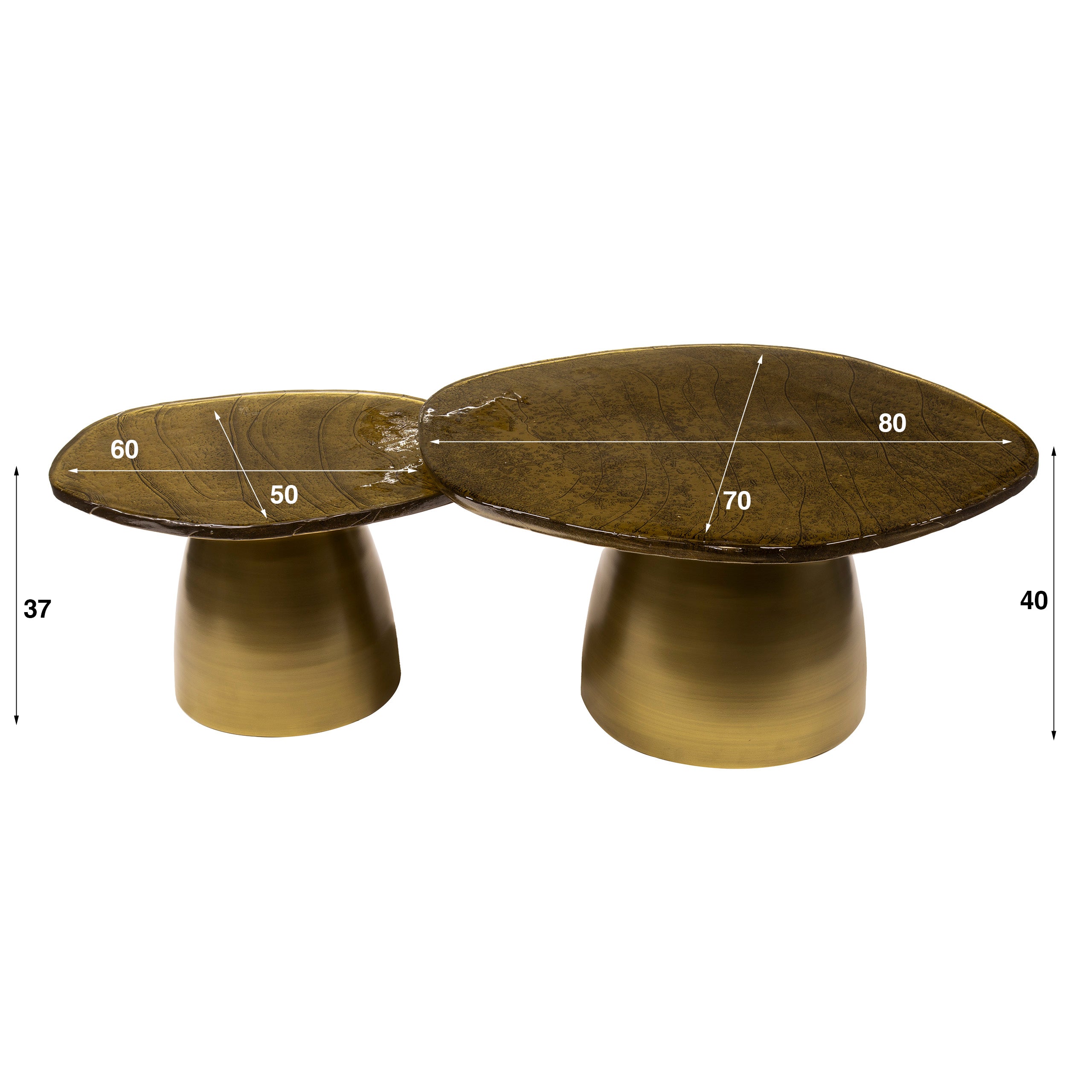 Salontafel Eclipse Set Van 2 Antiek Goud