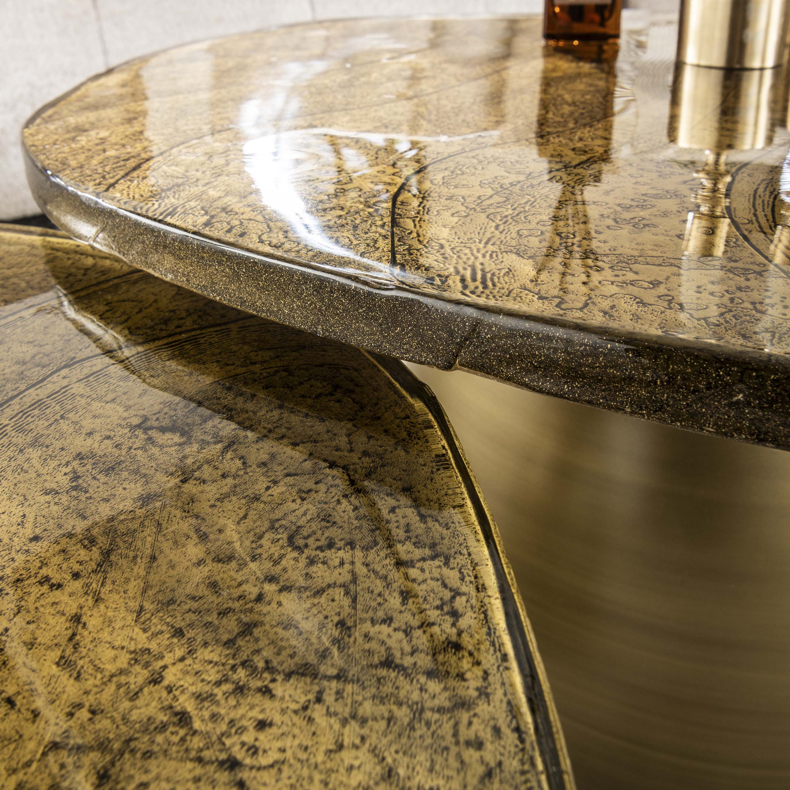 Salontafel Eclipse Set Van 2 Antiek Goud