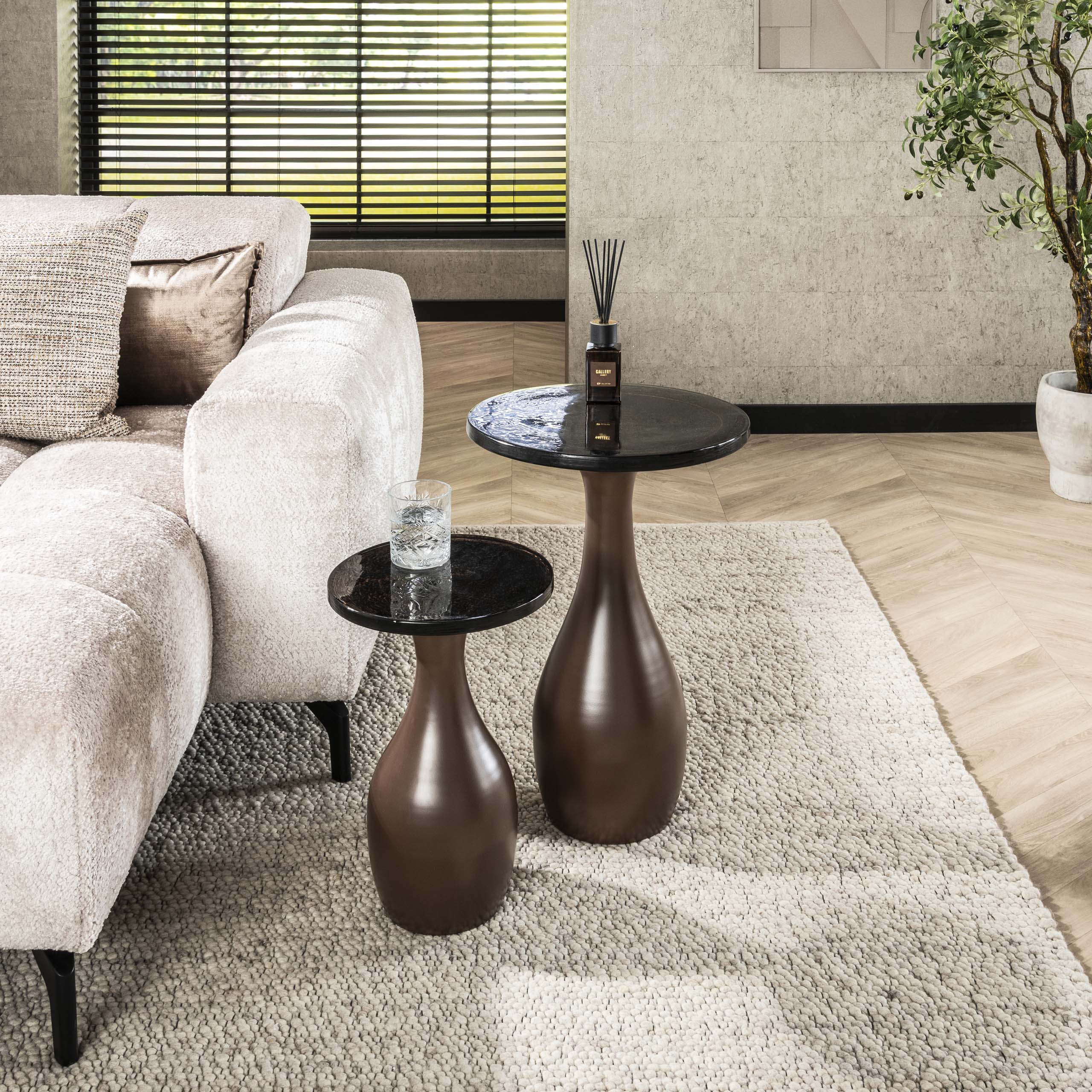 Bijzettafel Eclipse Drop S / Antiek koper