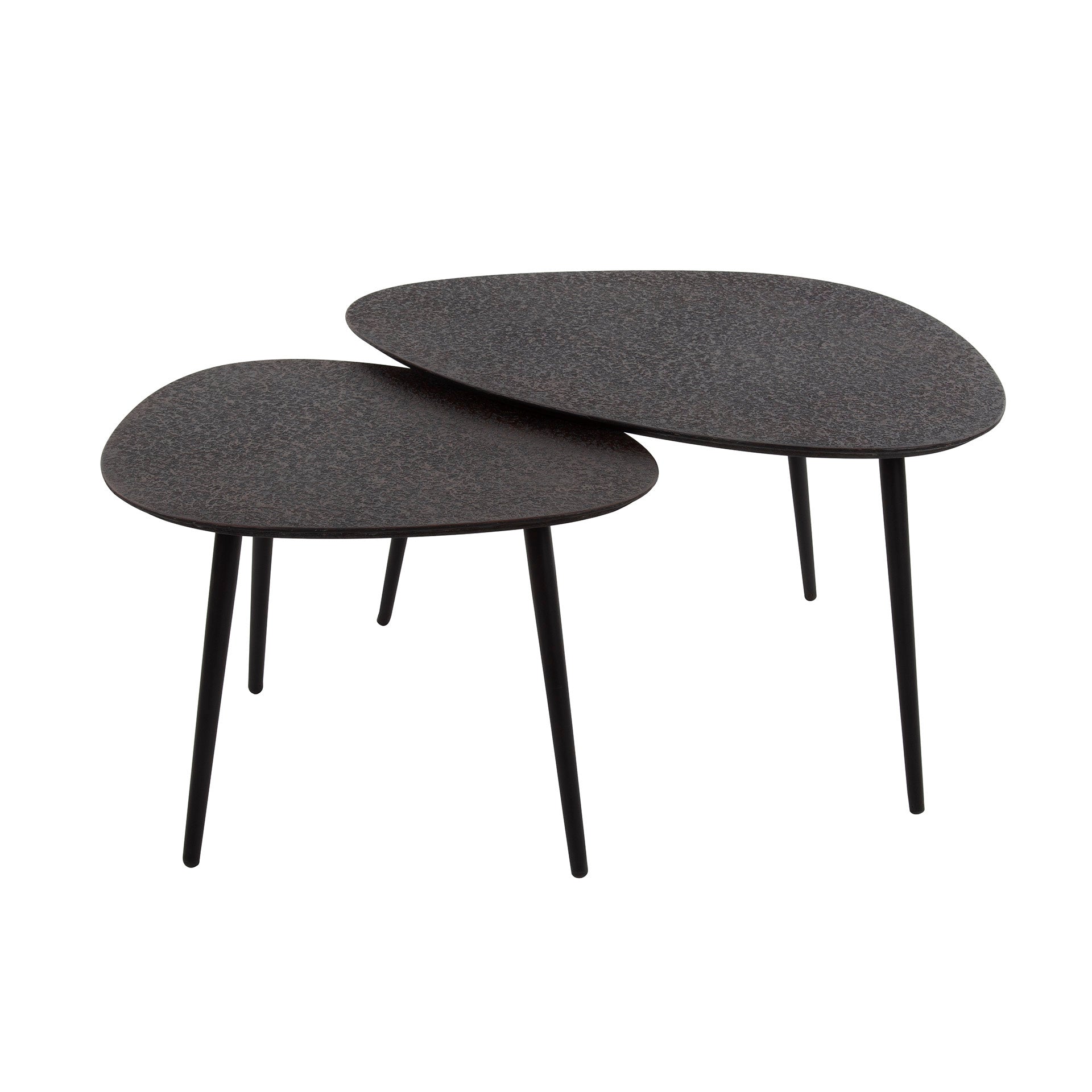 Salontafel Metallic Organisch Set Van 2 Grijs