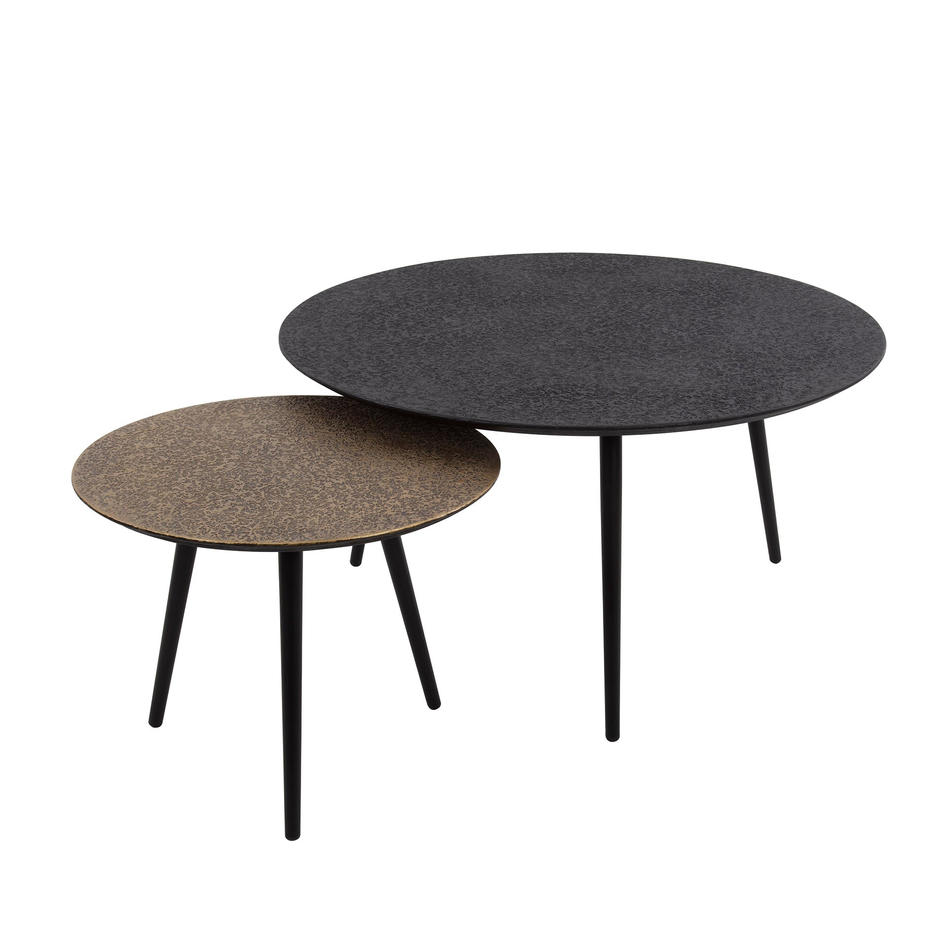 Salontafel Metallic Rond Set Van 2 Grijs