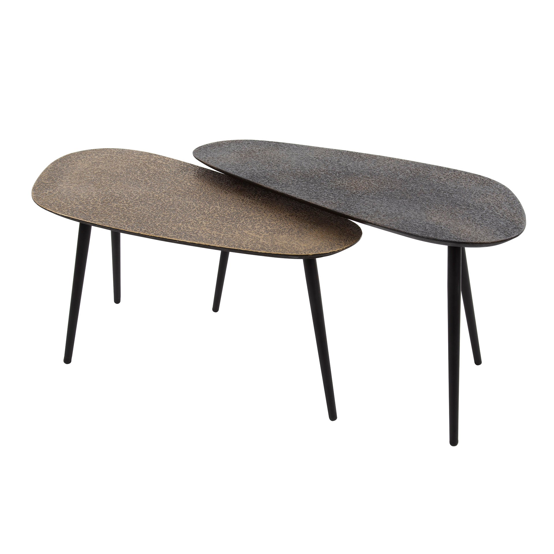 Salontafel Metallic Niervormig Set Van 2 Grijs