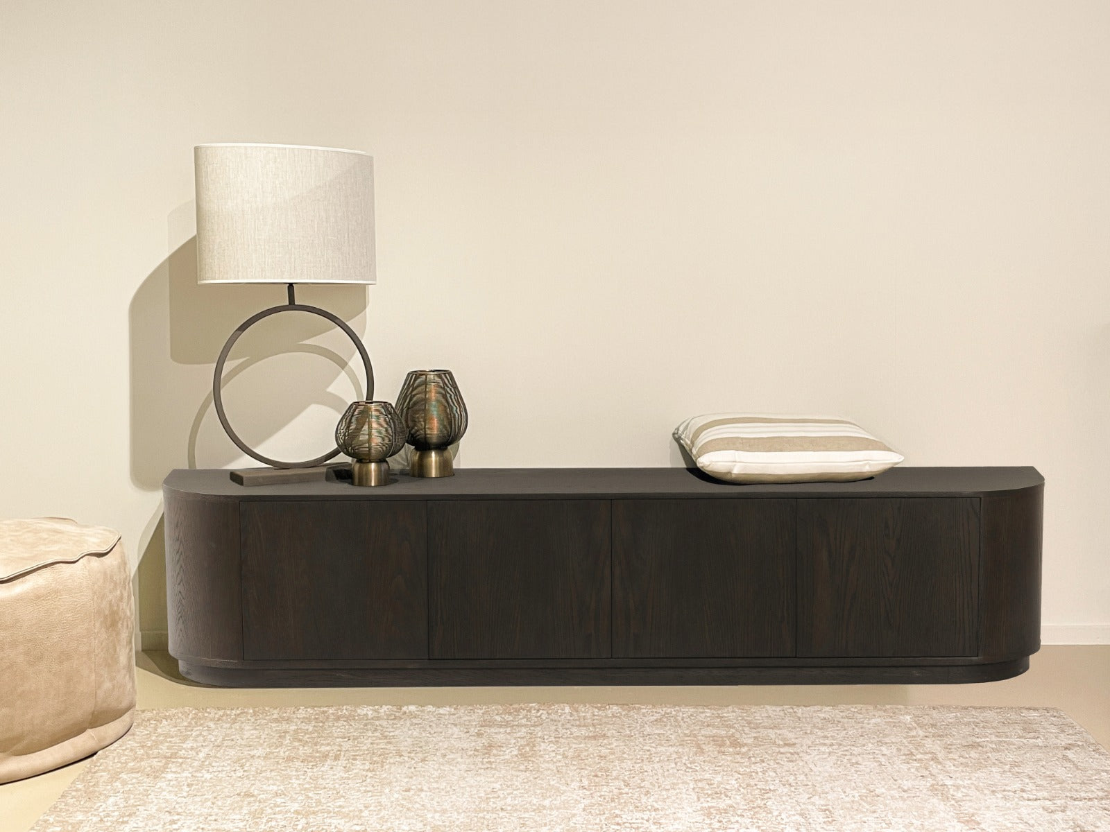 TV-meubel Novero - Espresso - 220 x 45 cm - Eiken