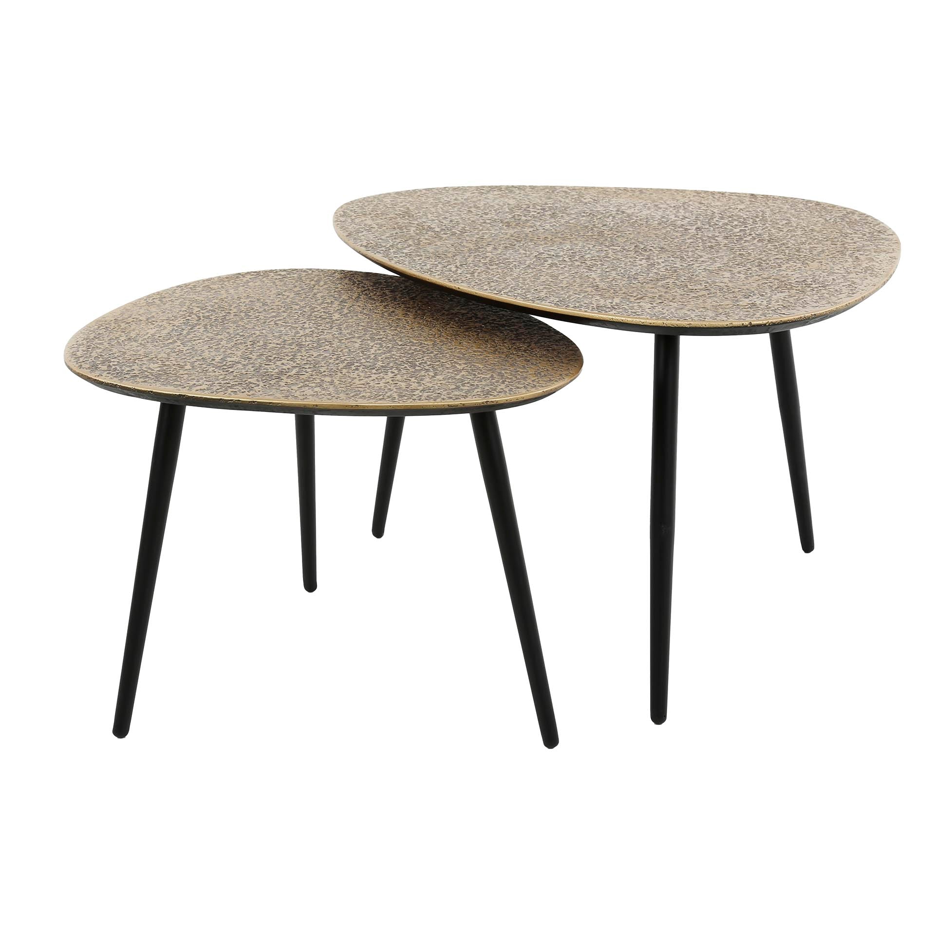 Salontafel Metallic Driehoekig Set Van 2 Antiek Brons