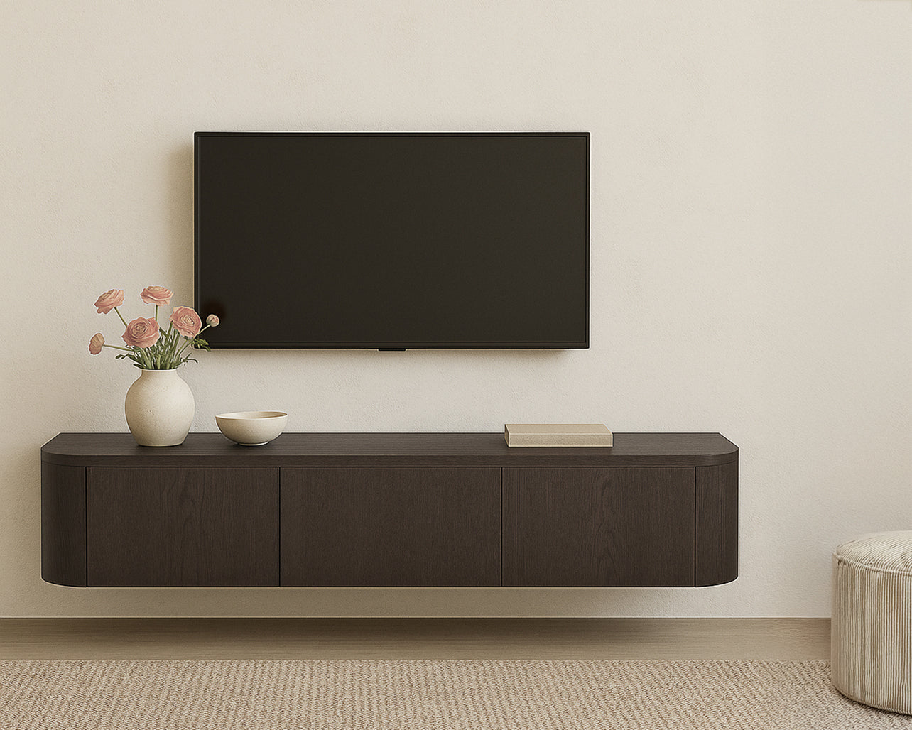 TV-meubel Novero - Espresso - 180 x 33 cm - Eiken