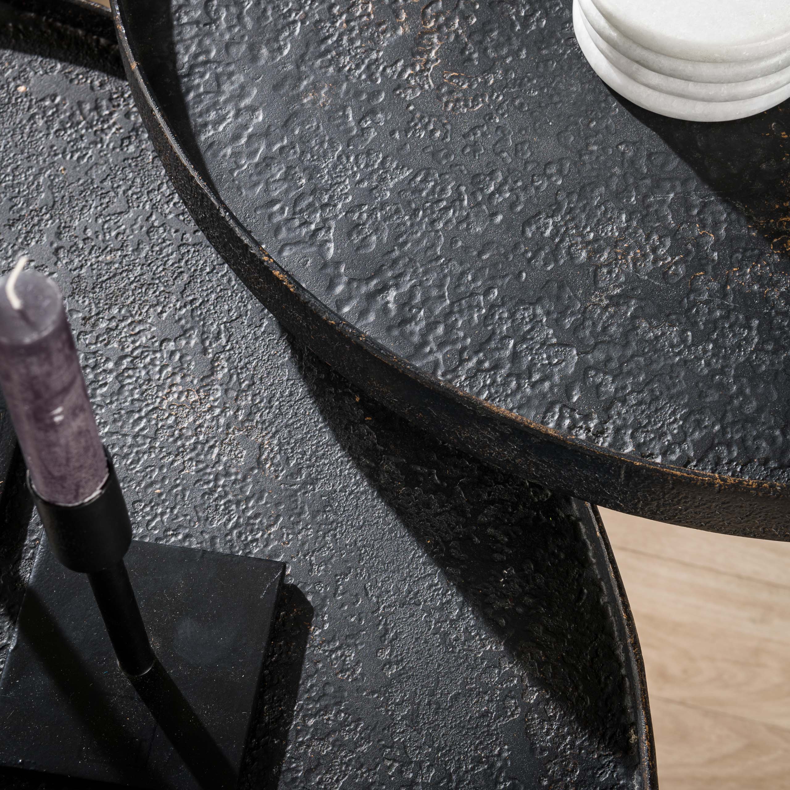 Salontafel Metallic Rond Set Van 2 Grijs 1