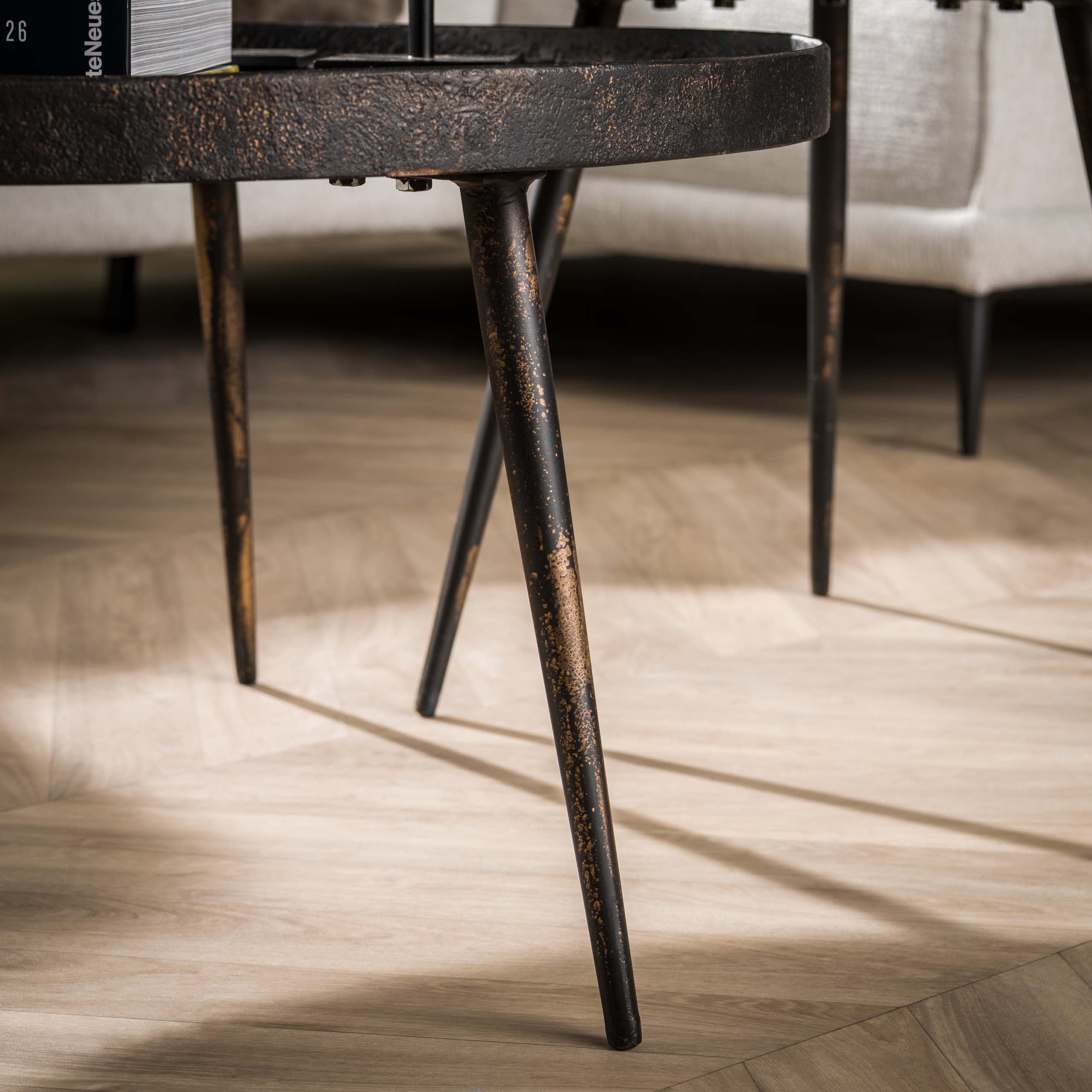 Salontafel Metallic Rond Set Van 2 Grijs 1