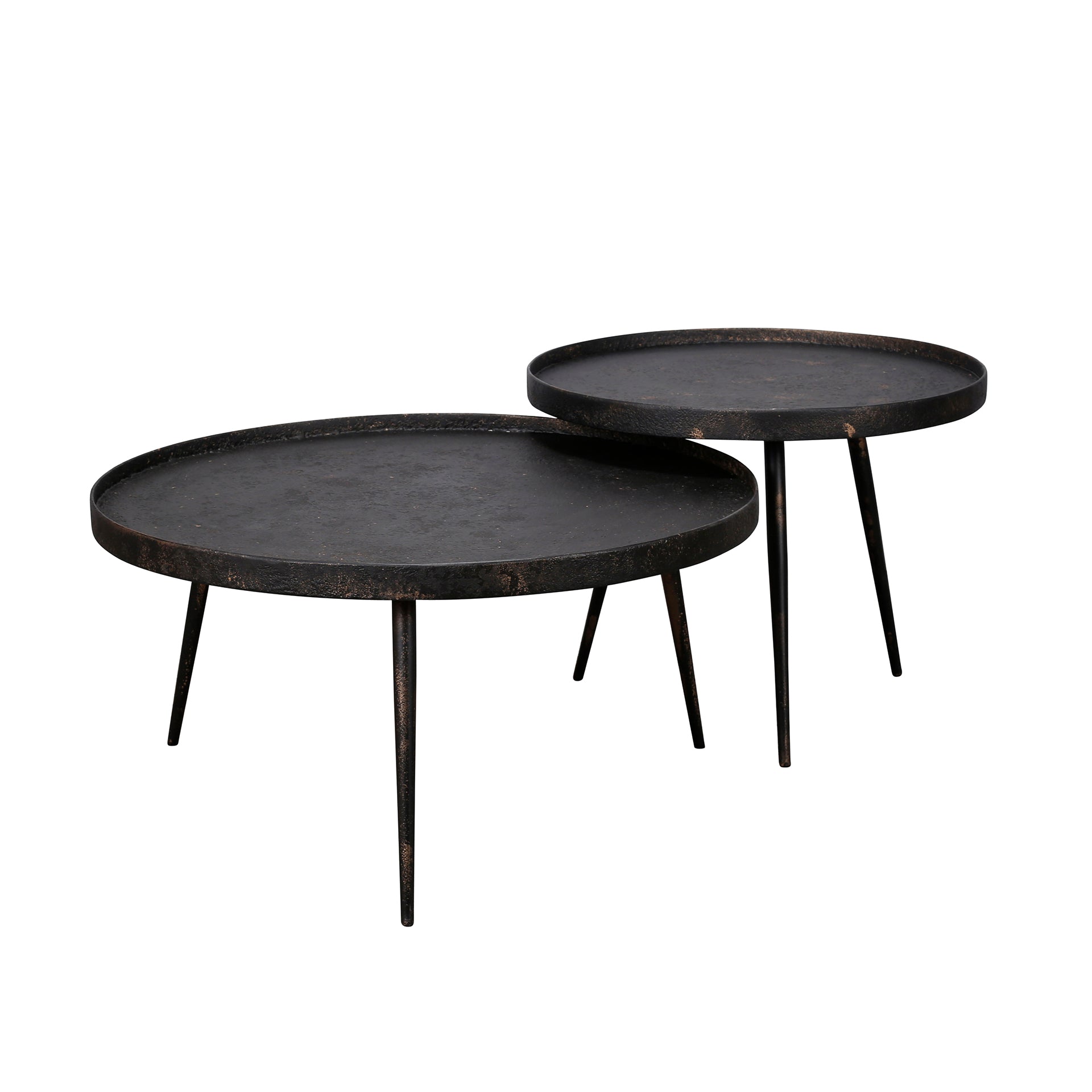 Salontafel Metallic Rond Set Van 2 Grijs 1