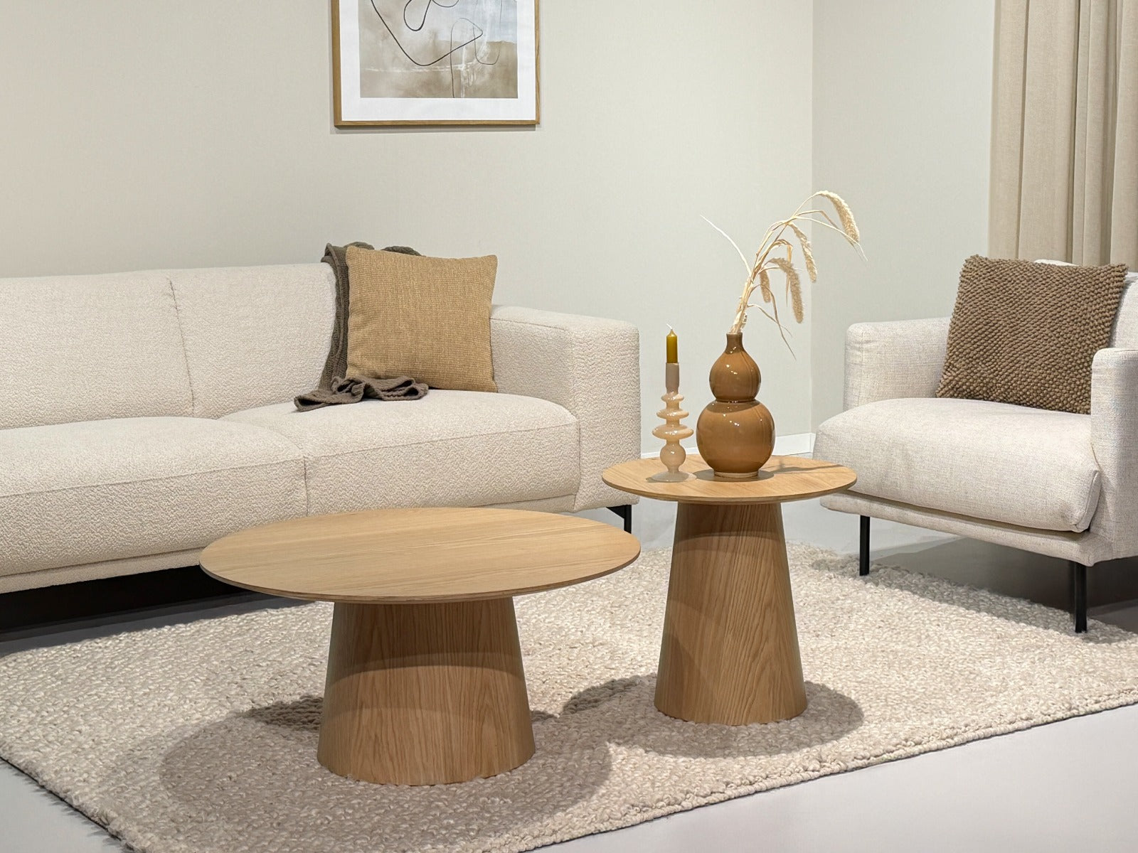 Salontafel Novero - Naturel - 50 x 46 cm - Eiken