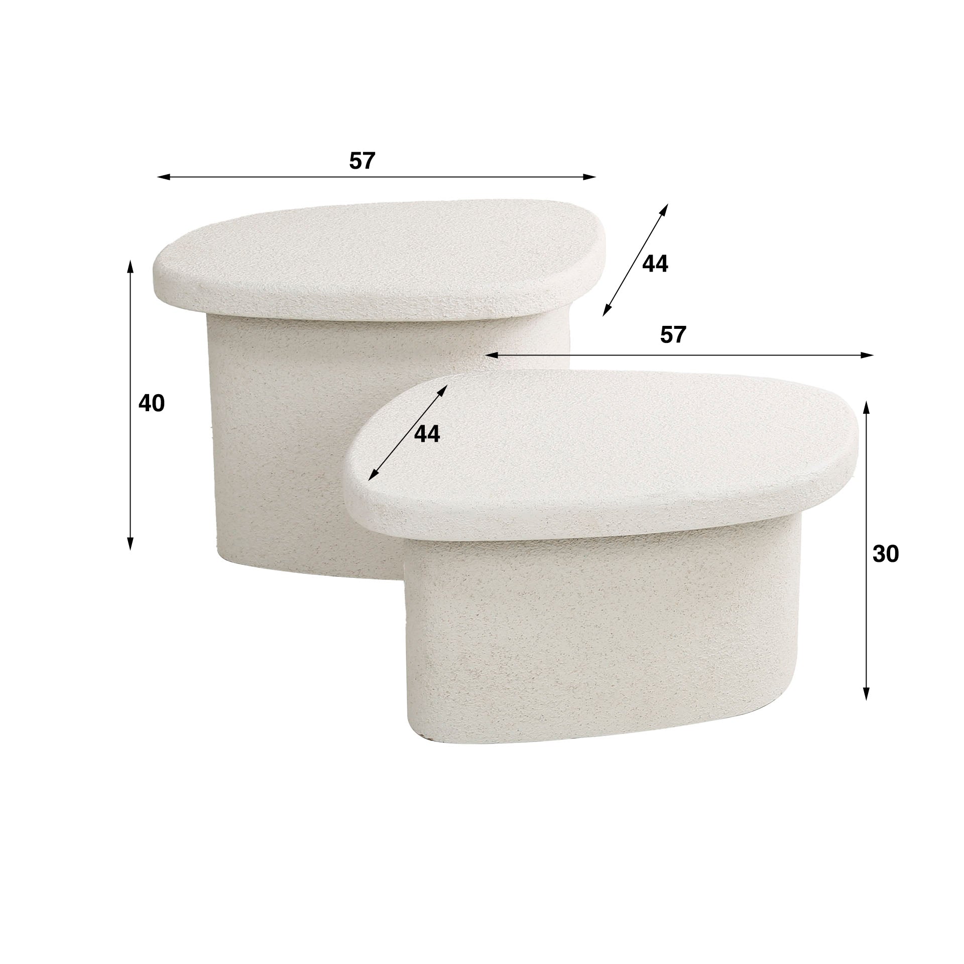 Salontafel Stone Organisch Set Van 2 Marmer Composiet