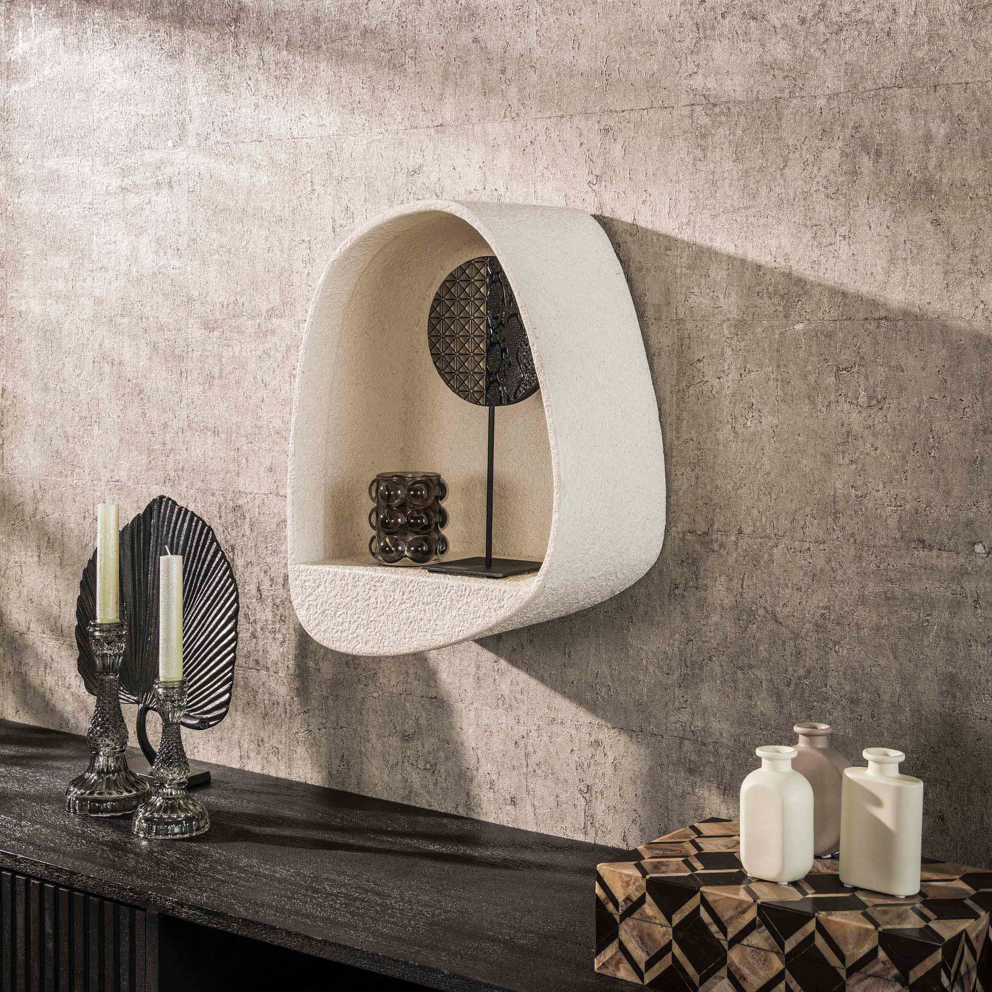 Wandschap Stone druppel / Marmer composiet