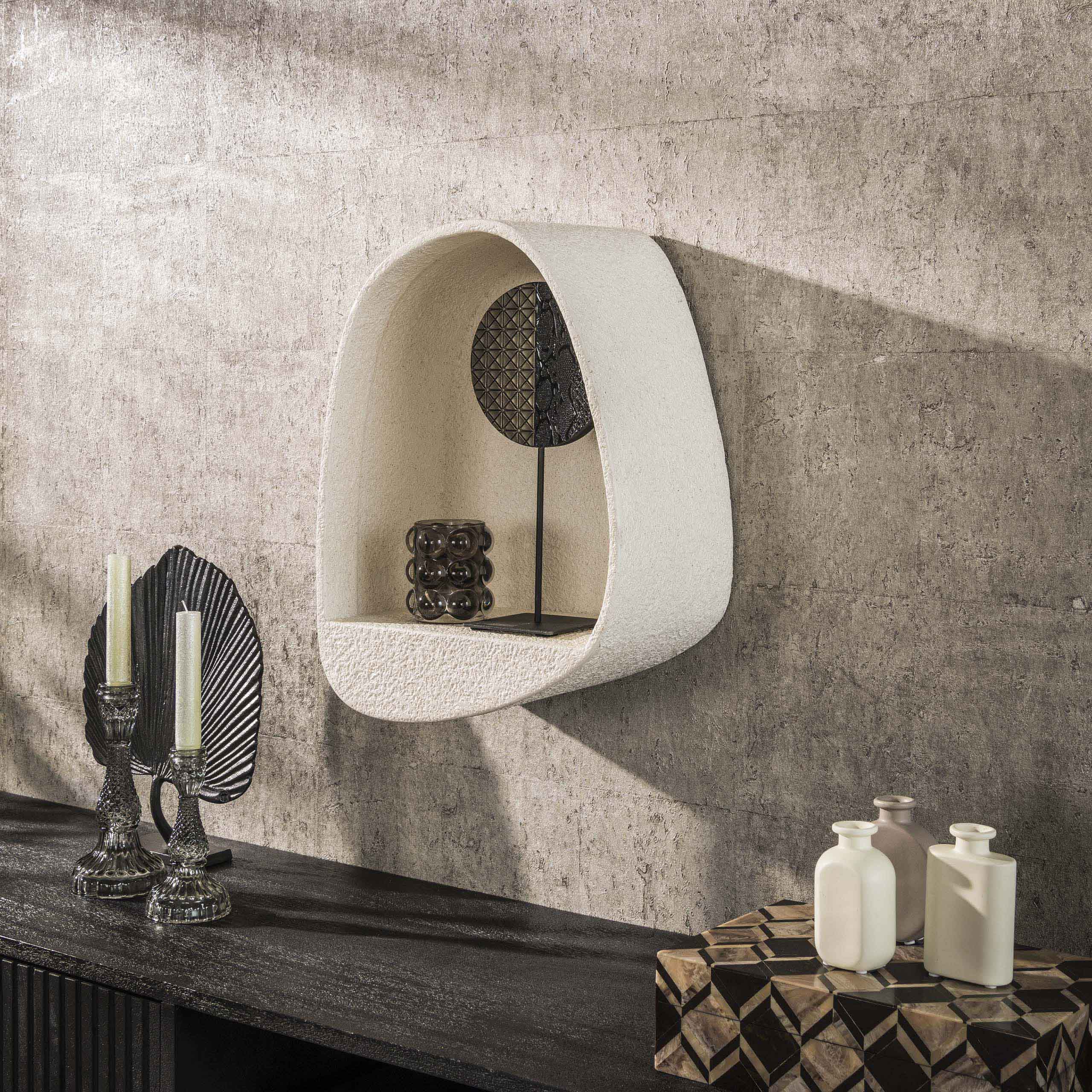 Wandschap Stone druppel / Marmer composiet