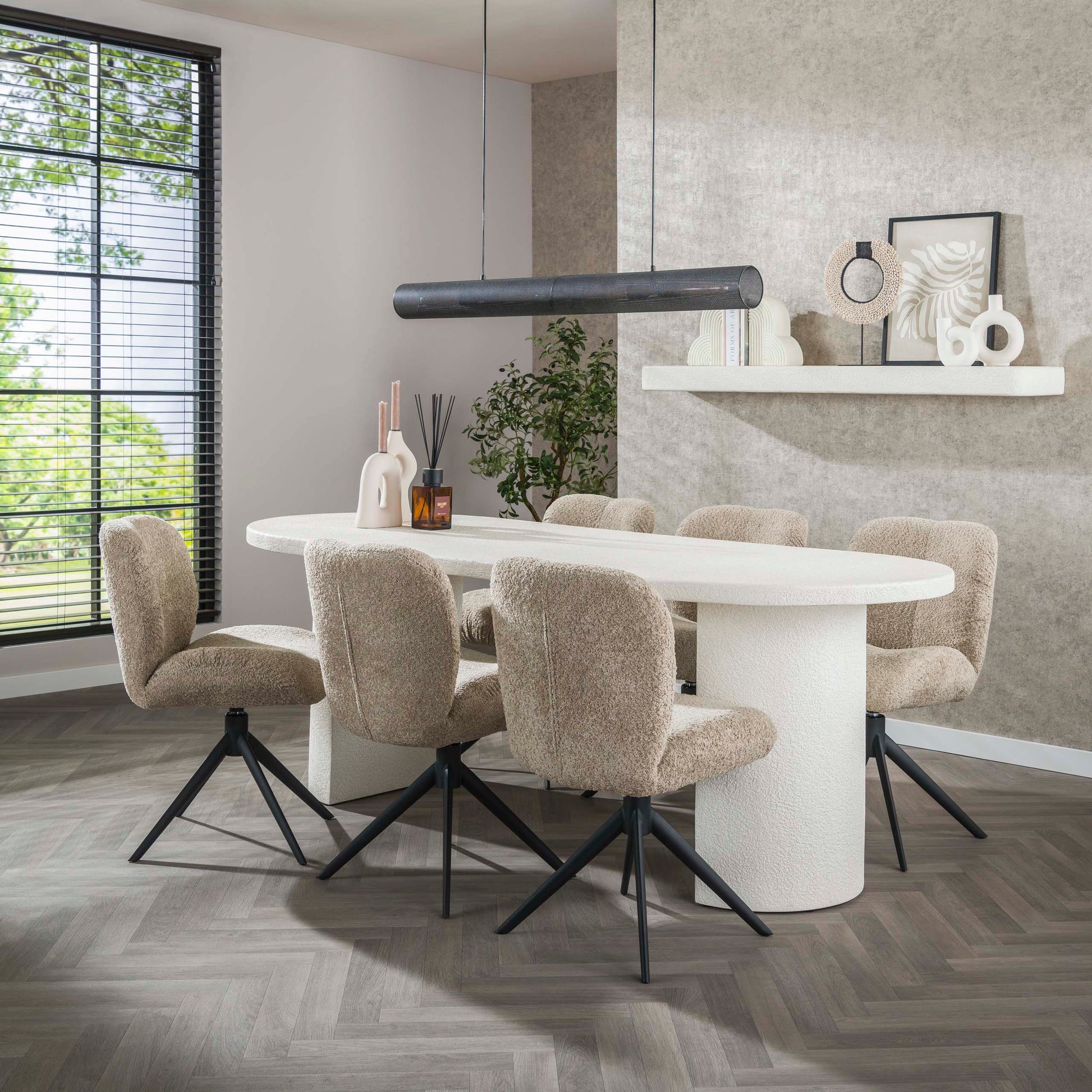 Eettafel Arch Stone plat ovaal 215cm / Marmer composiet