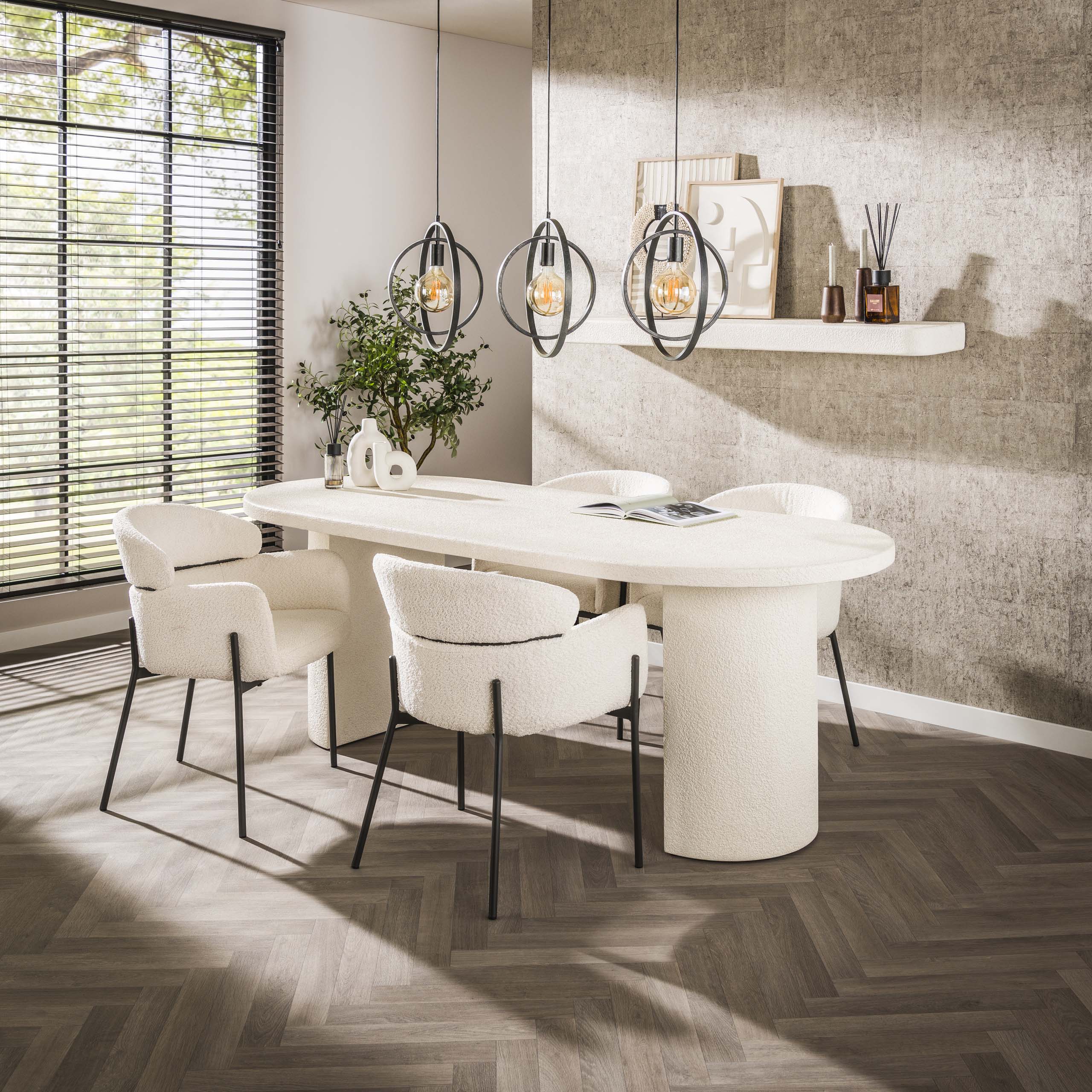 Eettafel Arch Stone Plat Ovaal 215Cm Marmer Composiet