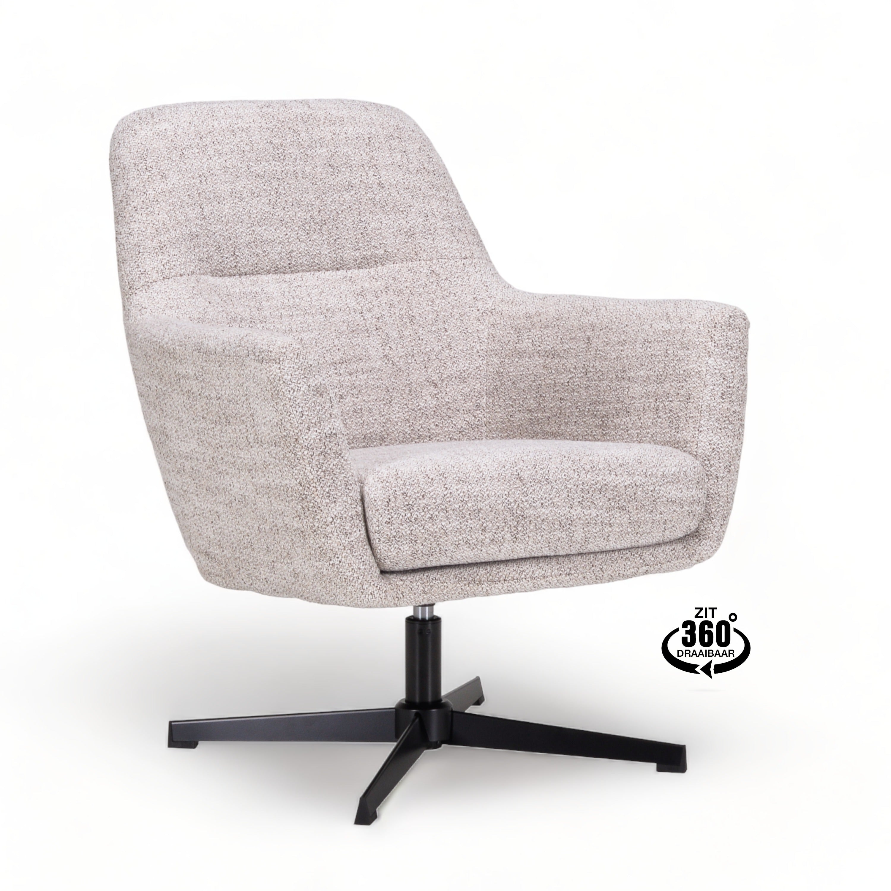Fauteuil Skye Stof Oasis Bisque Draaivoet Zwart