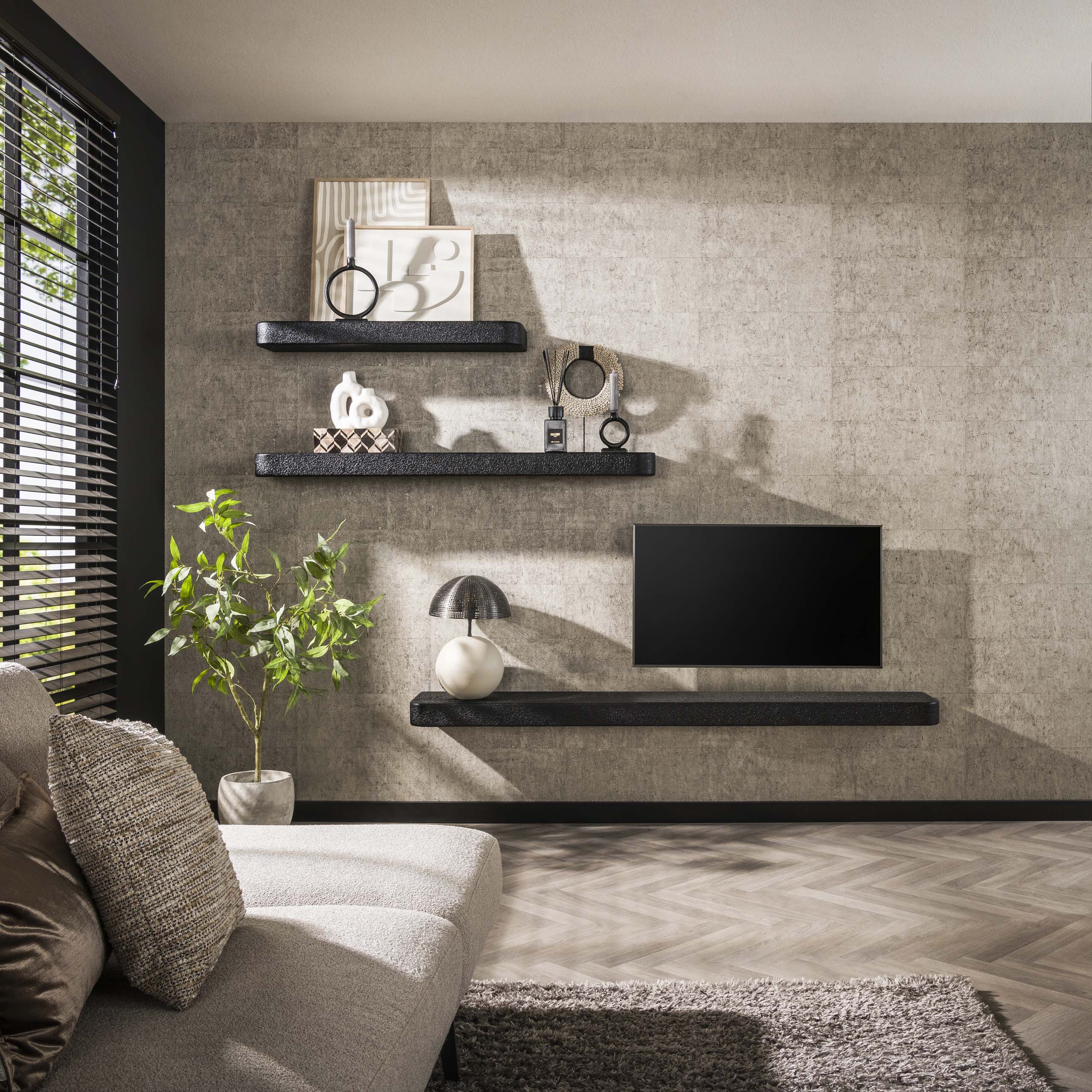 Wandplank Metallic 100Cm Grijs