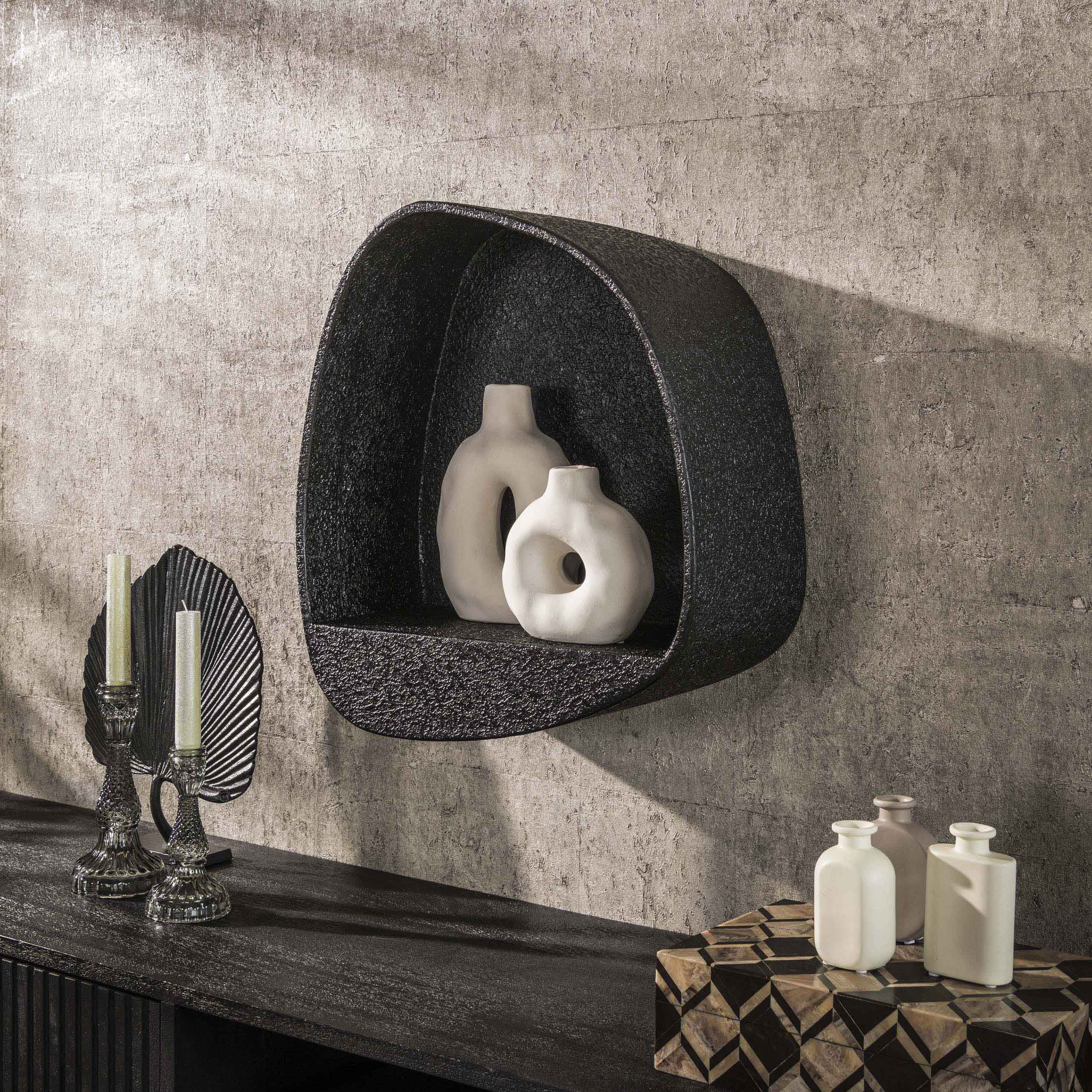 Wandschap Metallic breed / Grijs