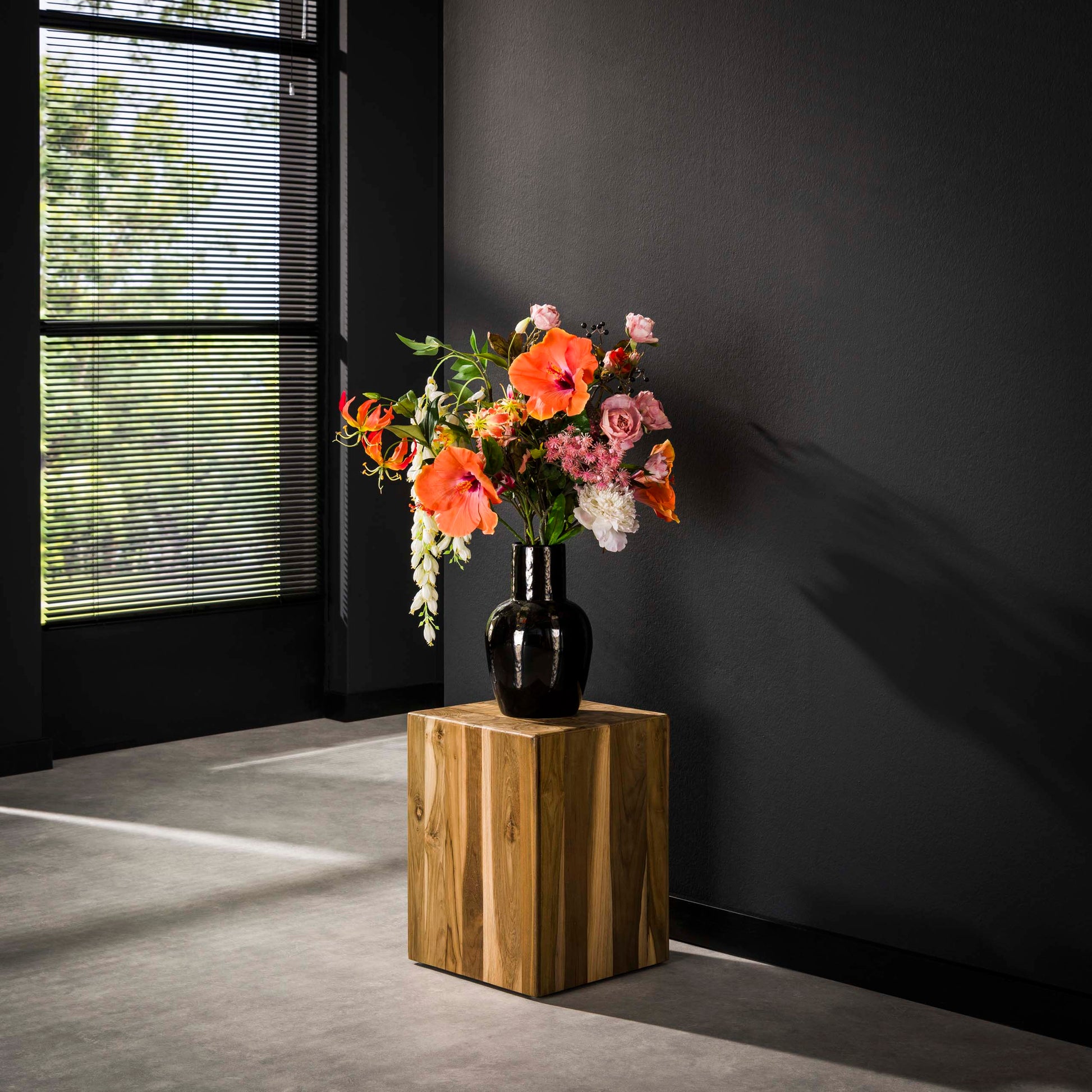Bloemenzuil Bole 45cm / Massief teak
