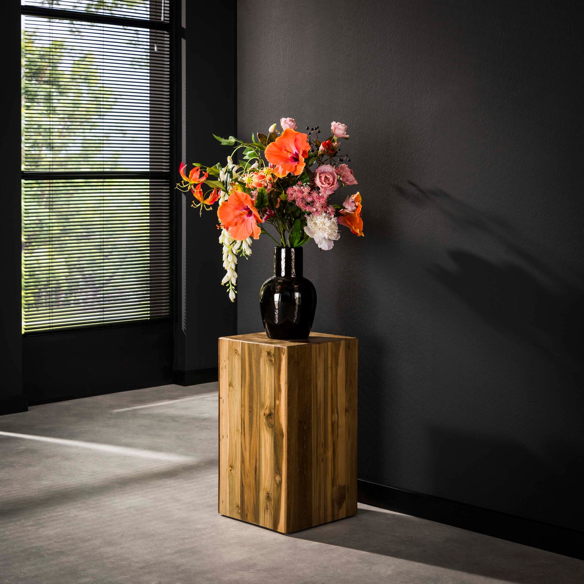 Bloemenzuil Bole 65cm / Massief teak