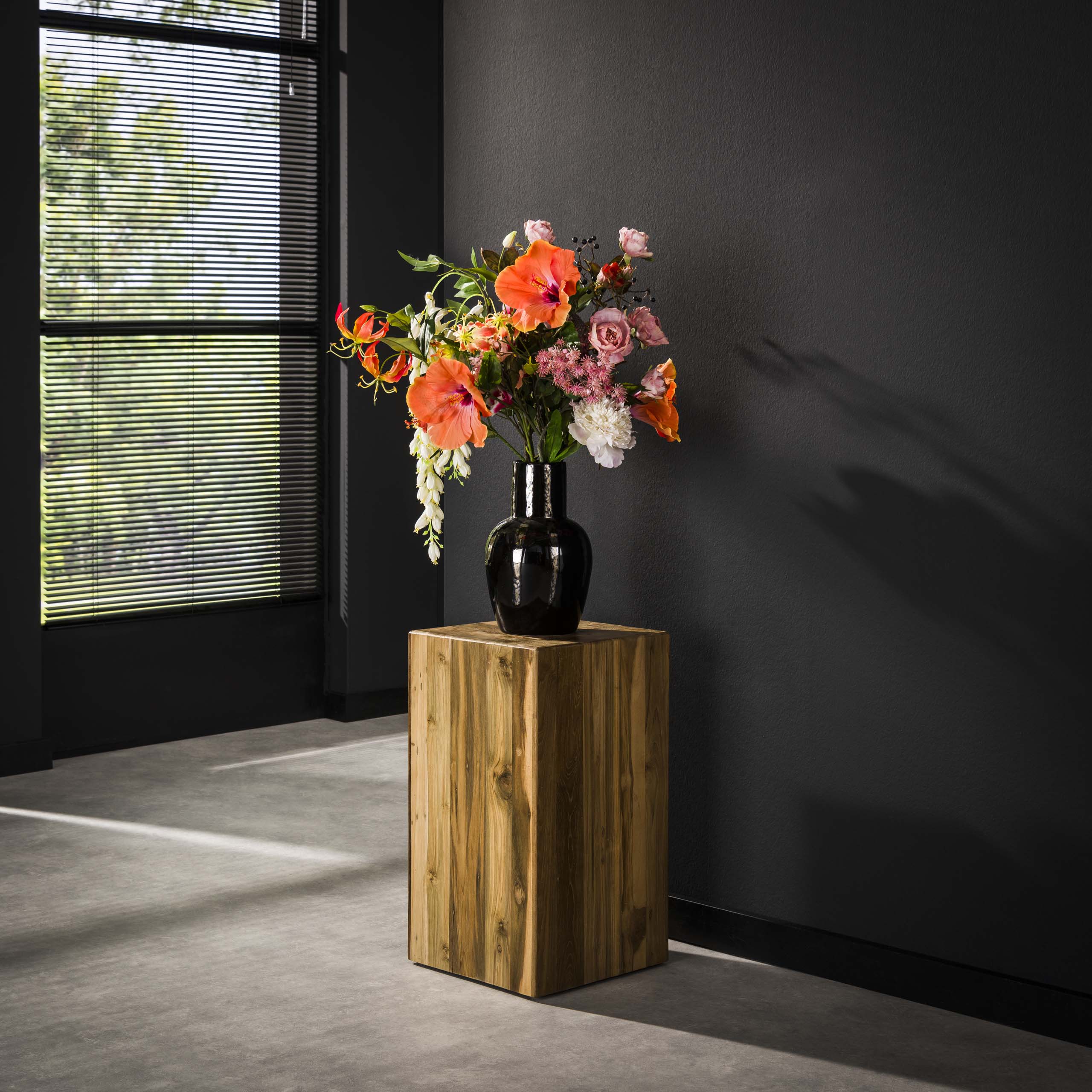 Bloemenzuil Bole 65cm / Massief teak