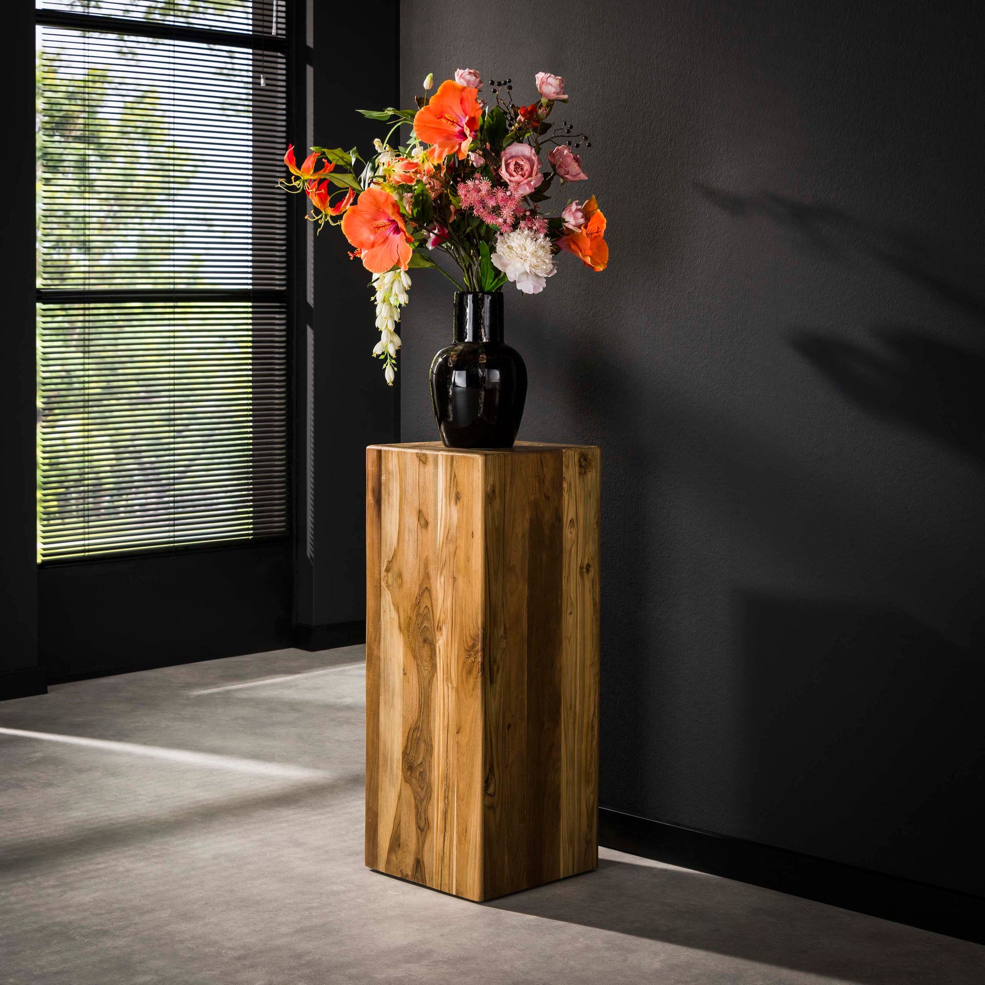 Bloemenzuil Bole 85cm / Massief teak