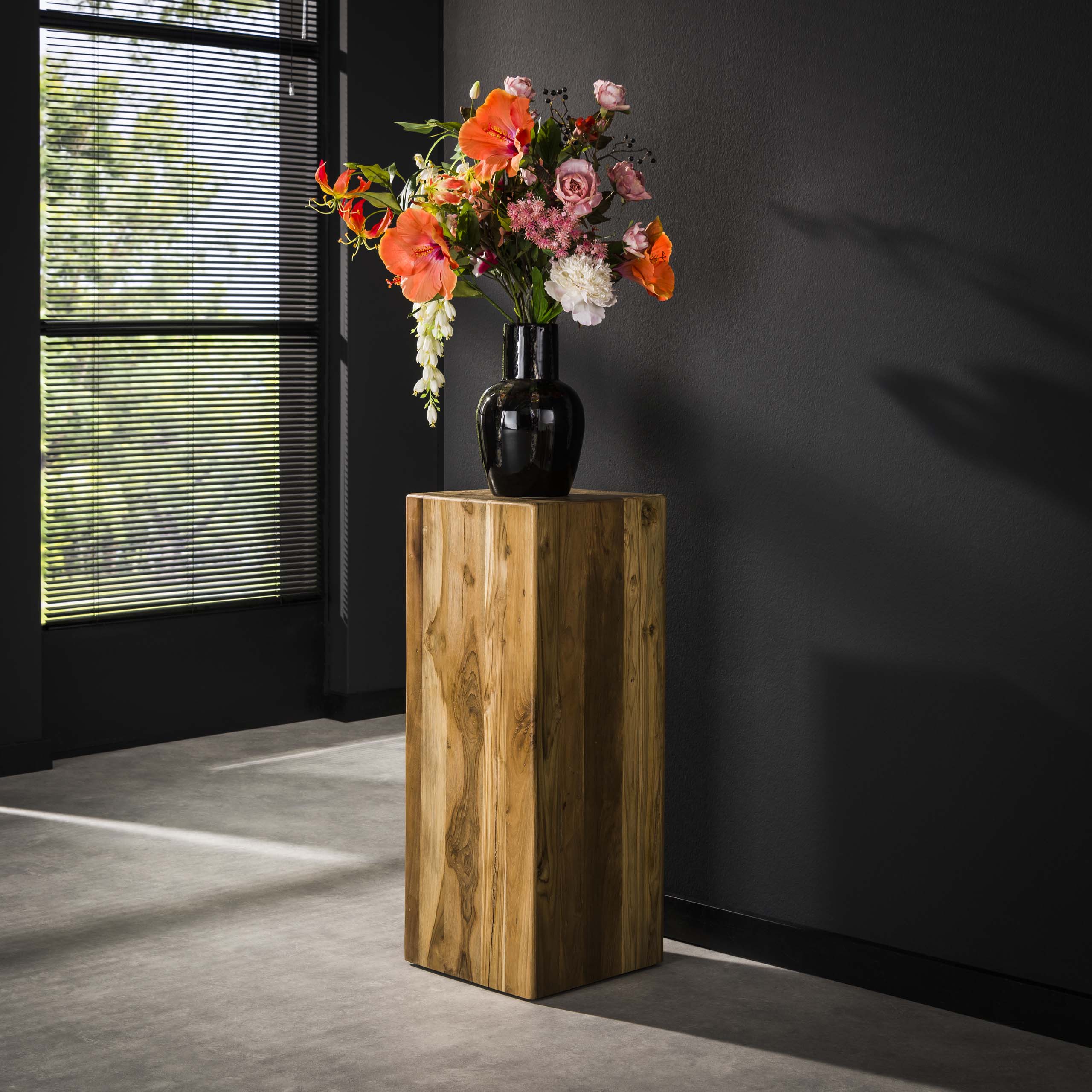 Bloemenzuil Bole 85cm / Massief teak
