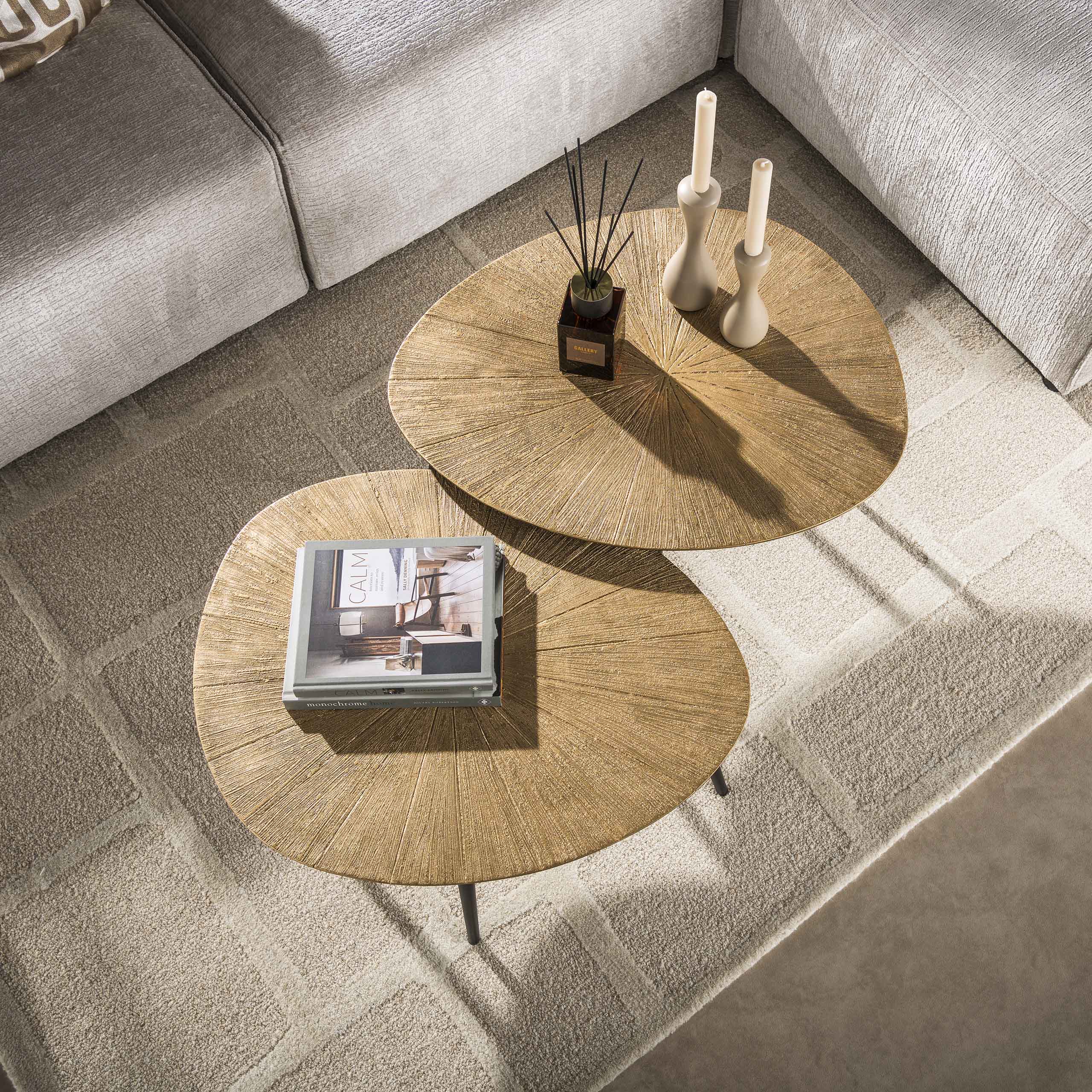Salontafel Ray Organisch Set Van 2 Ray Antiek Goud