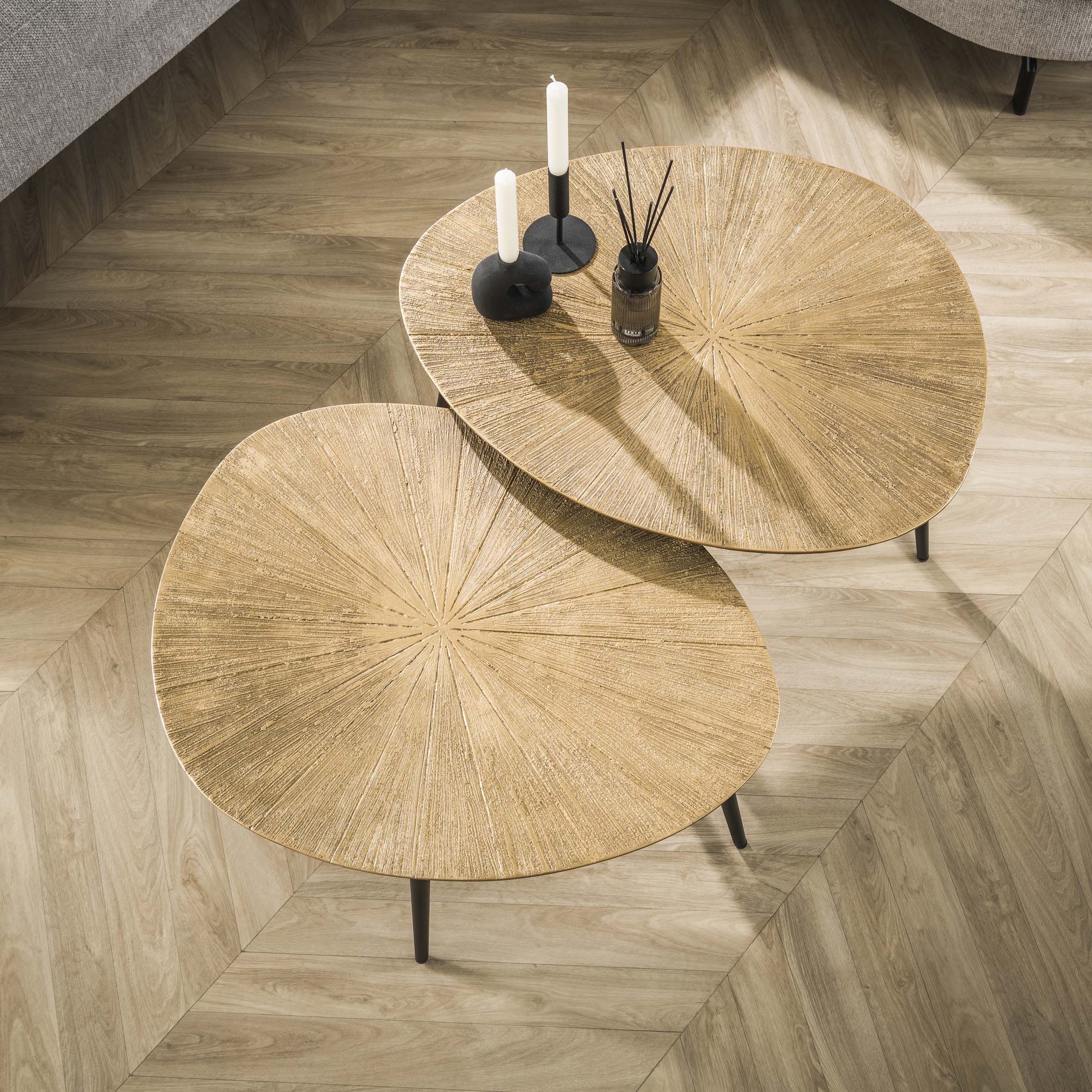 Salontafel Ray Organisch Set Van 2 Ray Antiek Goud