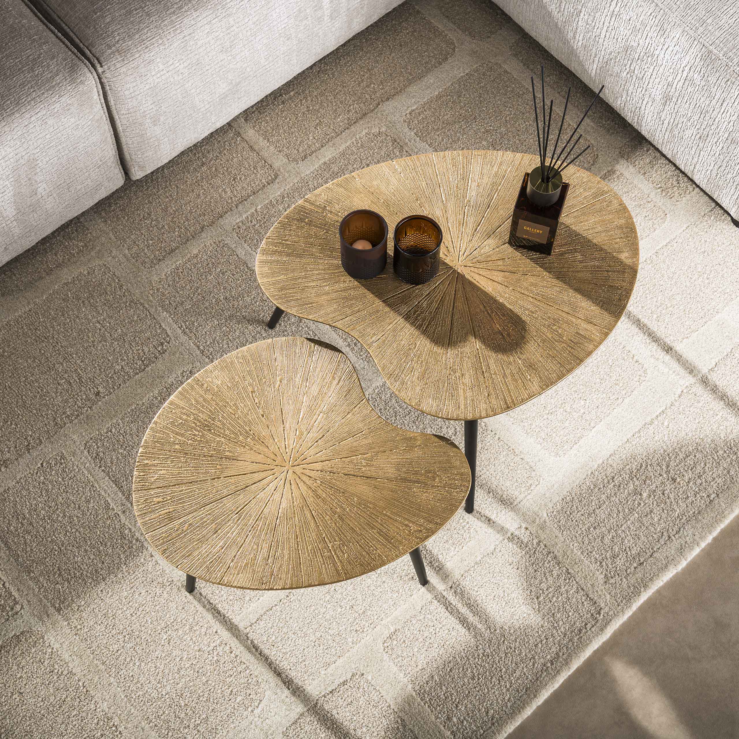 Salontafel Ray Niervormig Set Van 2 Ray Antiek Goud