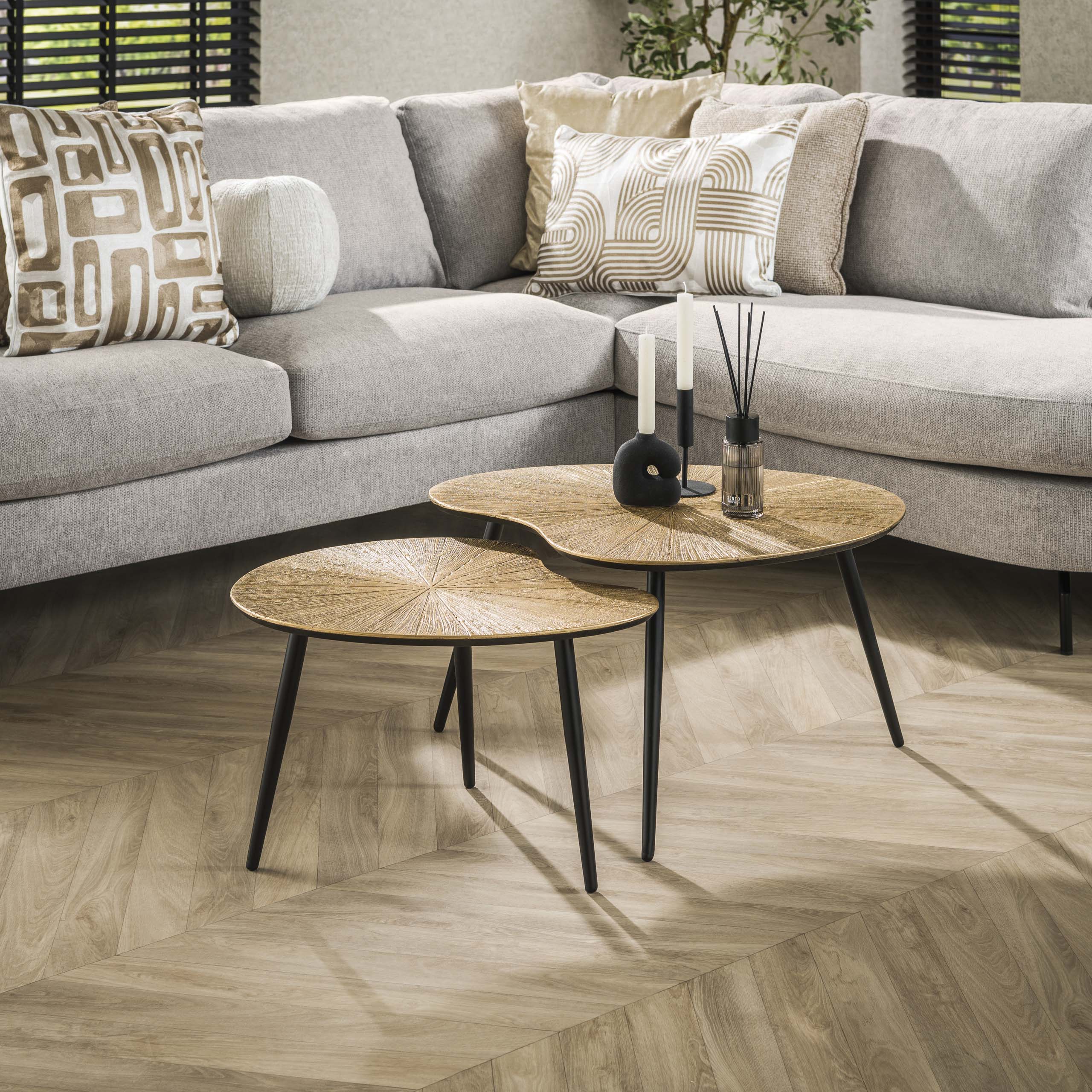 Salontafel Ray Niervormig Set Van 2 Ray Antiek Goud
