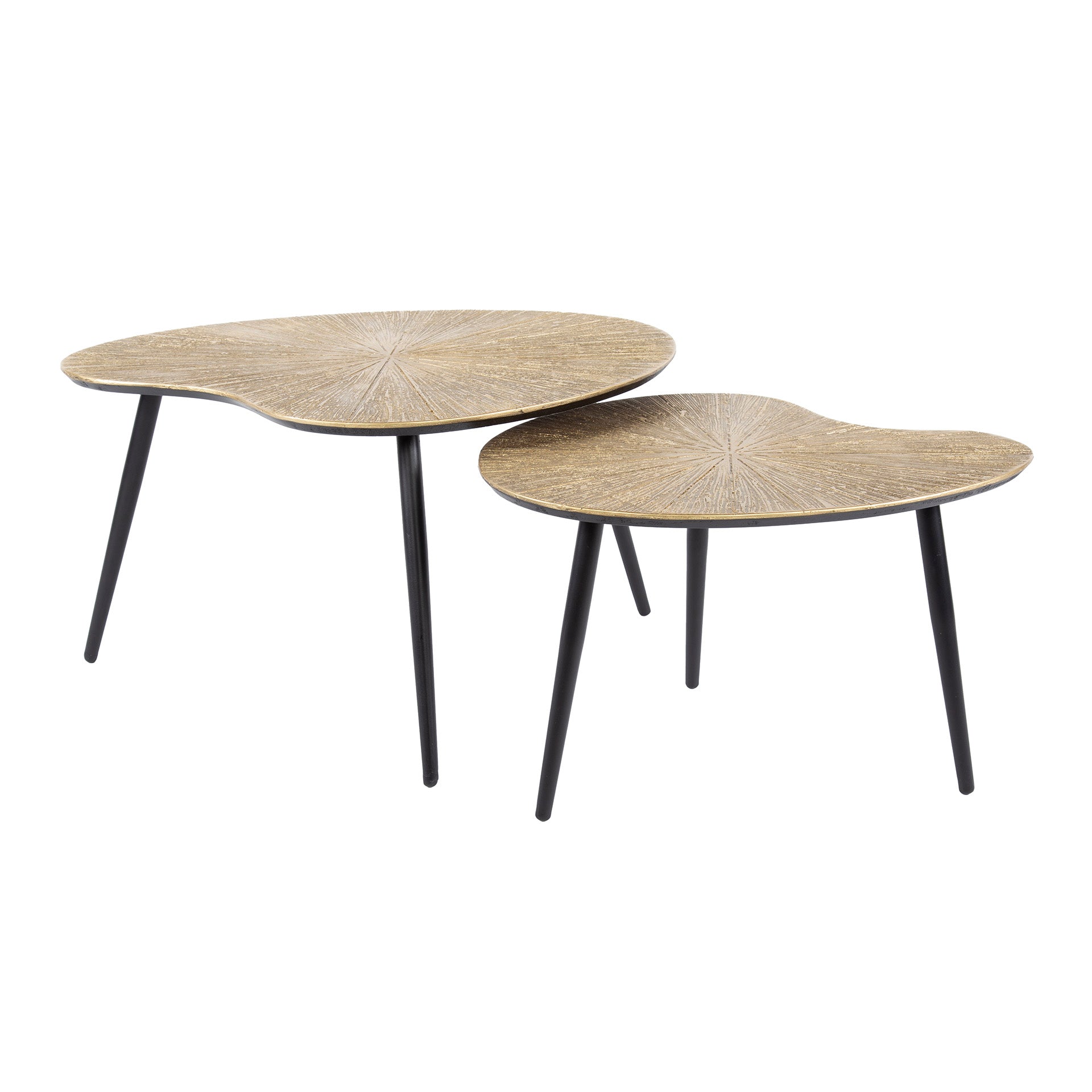 Salontafel Ray Niervormig Set Van 2 Ray Antiek Goud