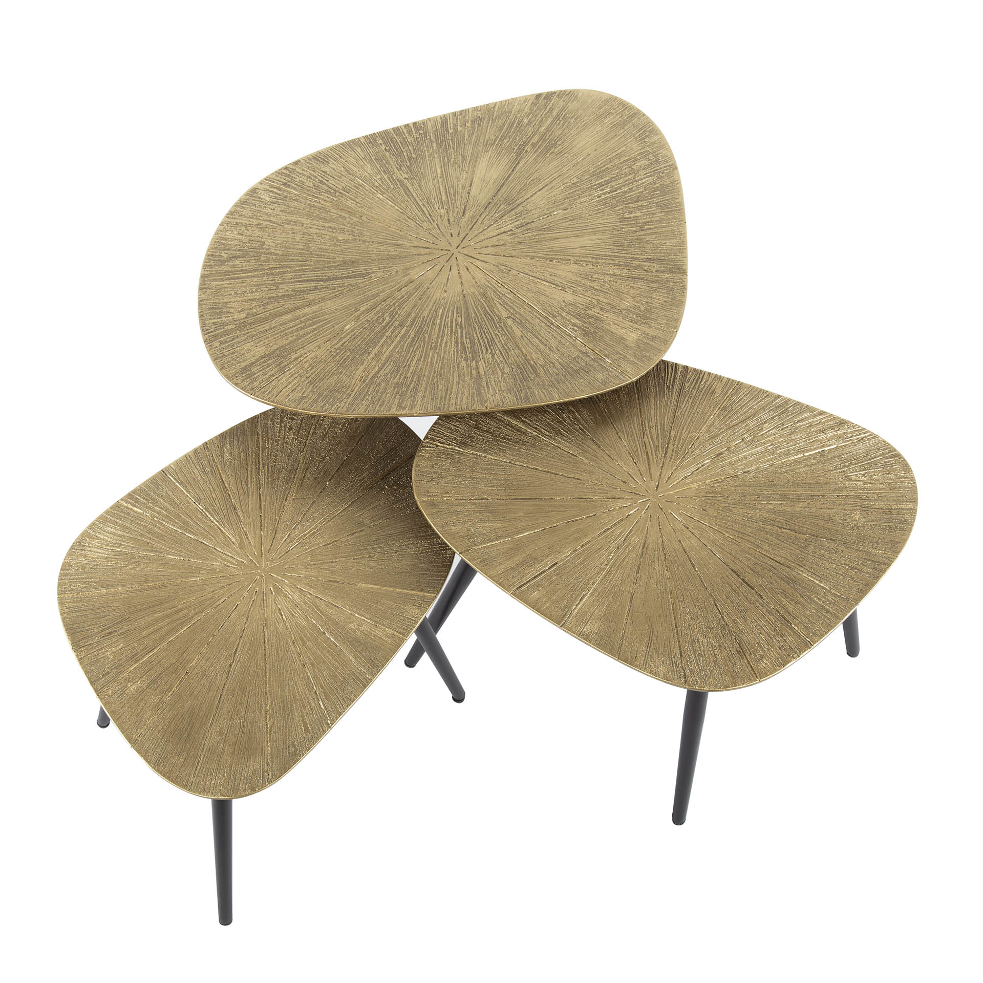 Salontafel Ray Vierhoekig Set Van 3 Ray Antiek Goud